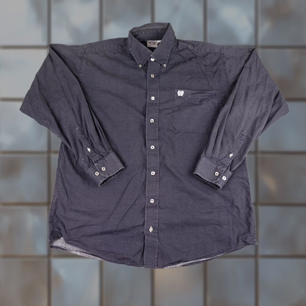 Vintage Cinch Shirt Mens S Gray Geometric Long Sleeve Button Up Western Cowboy Size US S / EU 44-46 / 1 - 1 Thumbnail