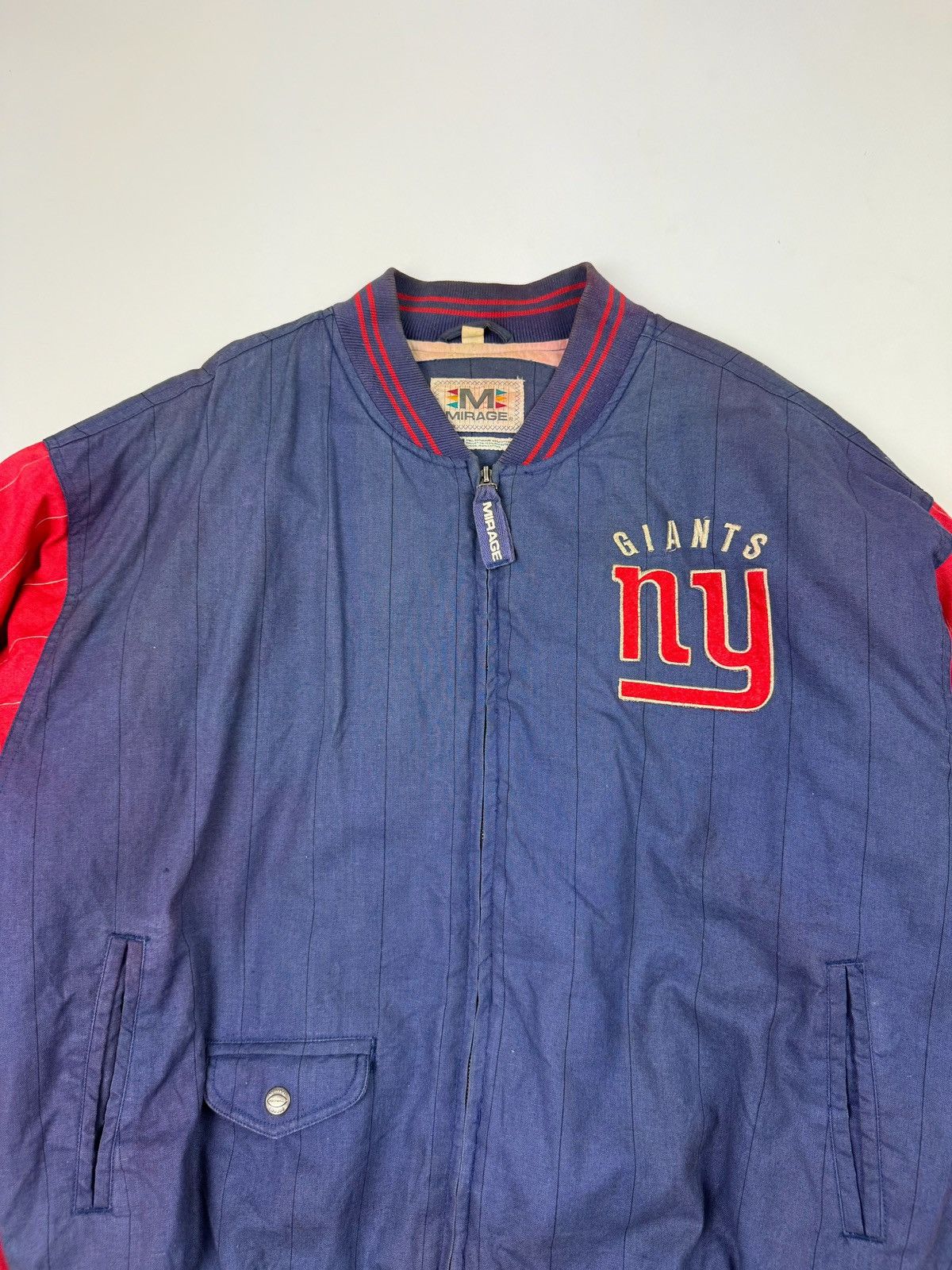 NFL 1990’s Vintage Faded NFL New York Giants Bomber Jacket Size US L / EU 52-54 / 3 - 9 Thumbnail
