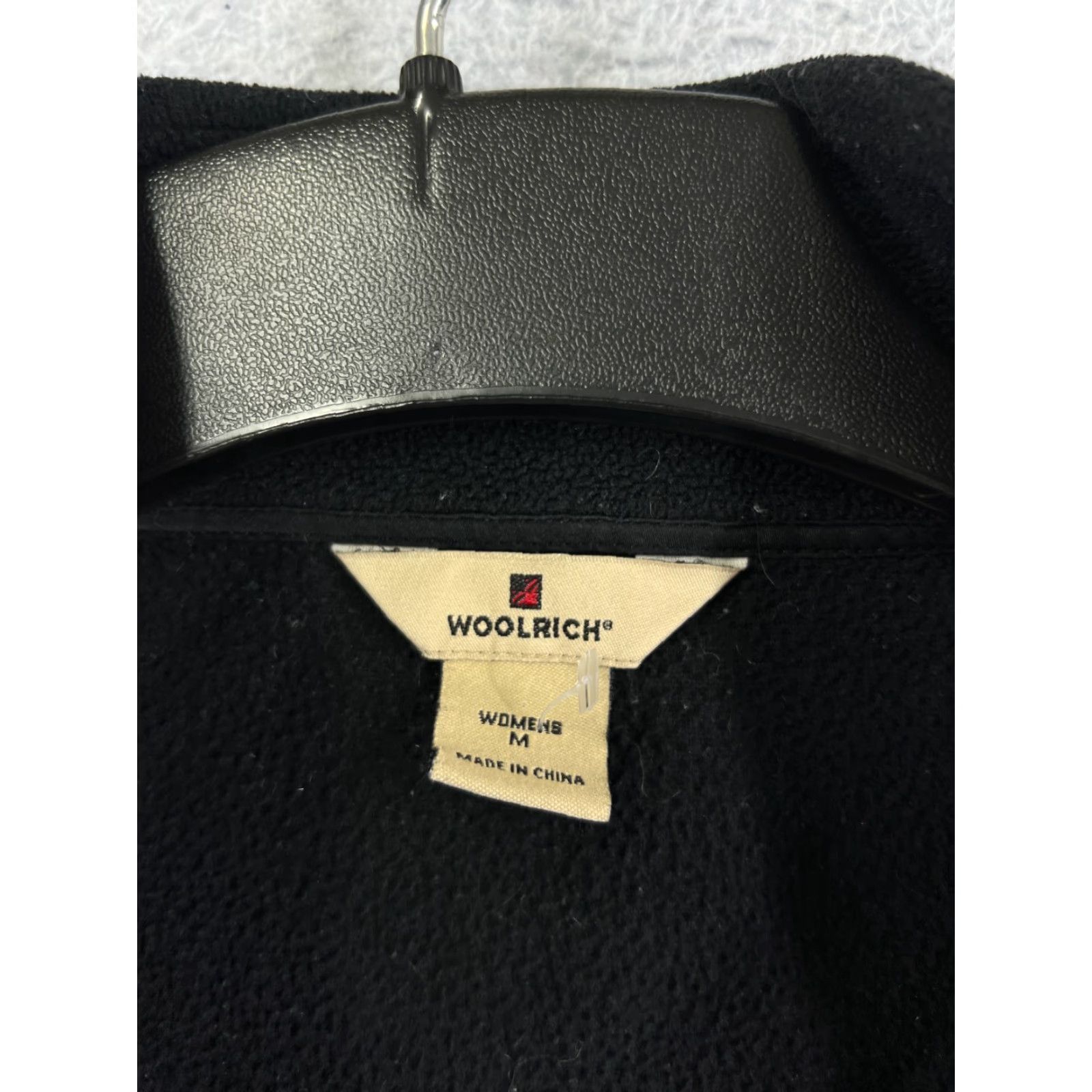 Vintage Woolrich Vest Womens Medium Black Full Zip Polyester Fleece Zip Pockets Size XL / US 12-14 / IT 48-50 - 3 Thumbnail