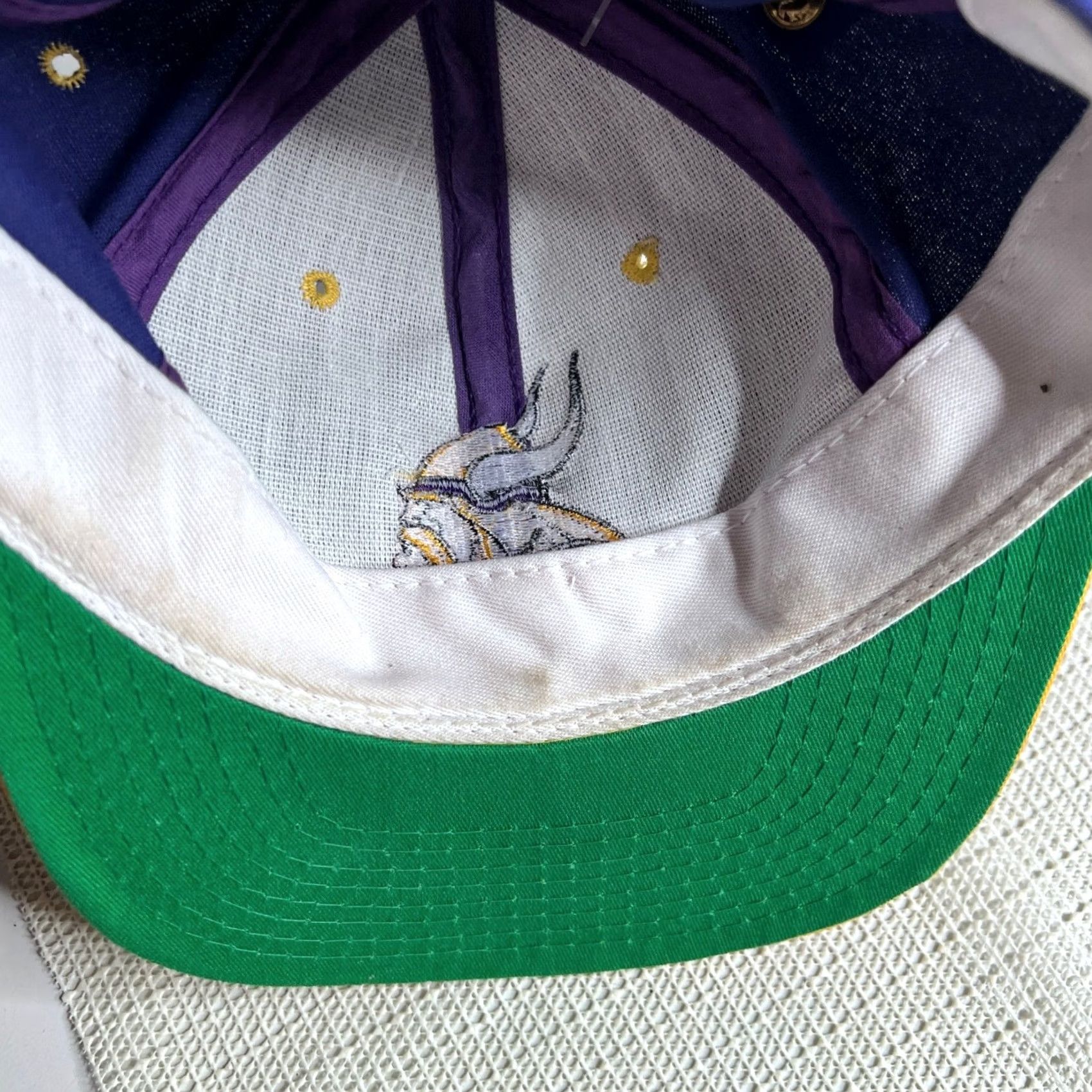 NFL VINTAGE The Game Minnesota Vikings Fitted Hat 7 3/8 Purple Yellow NFL Deadstock Hat Mens Size ONE SIZE - 2 Thumbnail