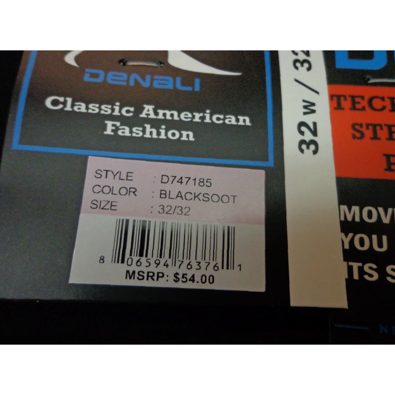 Vintage Denali Black Soot Technical Stretch Pants 32/32 Men Regular Zip Straight Inseam 32 NWT MSRP 54 Size US 32 / EU 48 - 2 Thumbnail