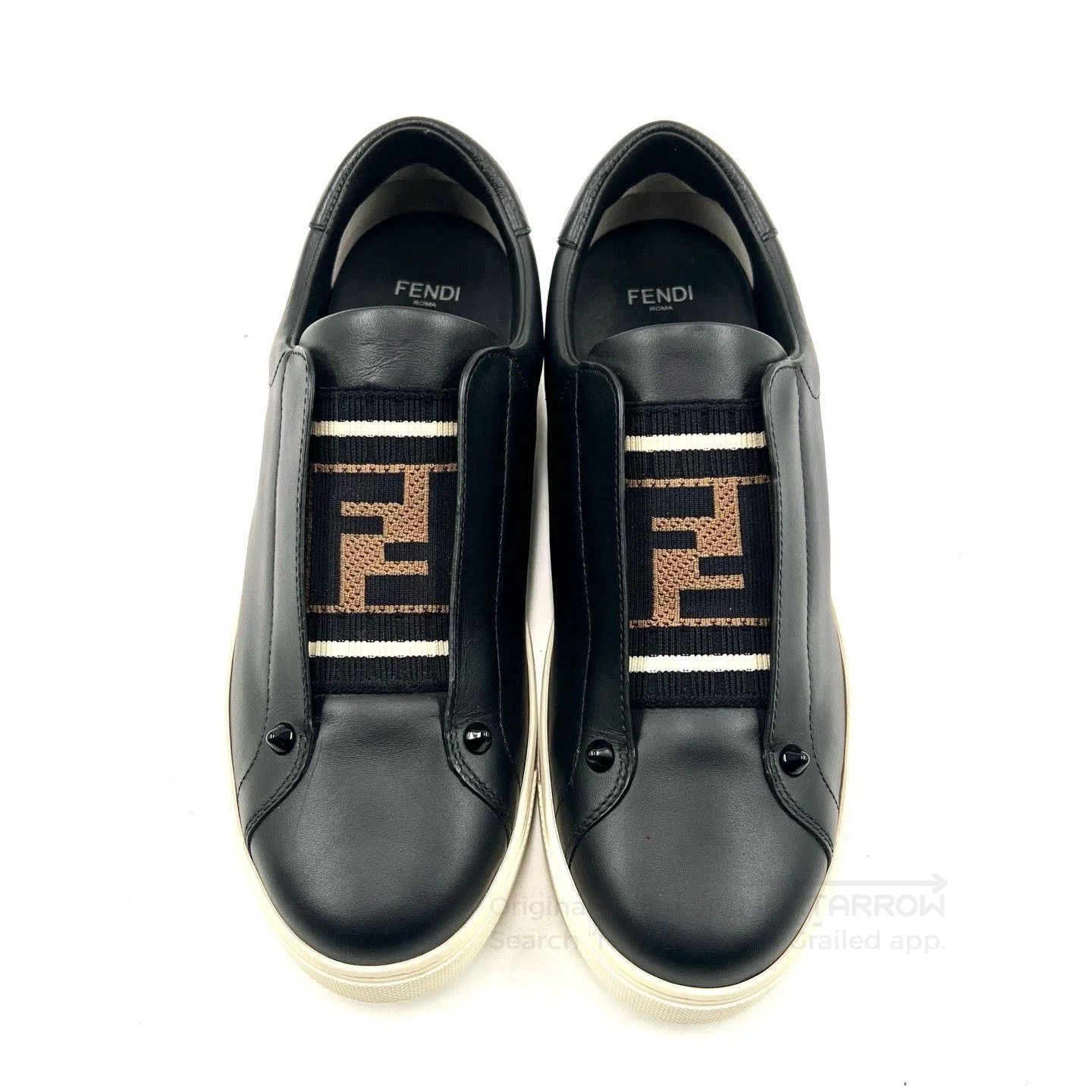 Fendi Fendi Black Leather Slip-On Low-Top Shoes. Size US 6.5 / IT 36.5 - 2 Thumbnail