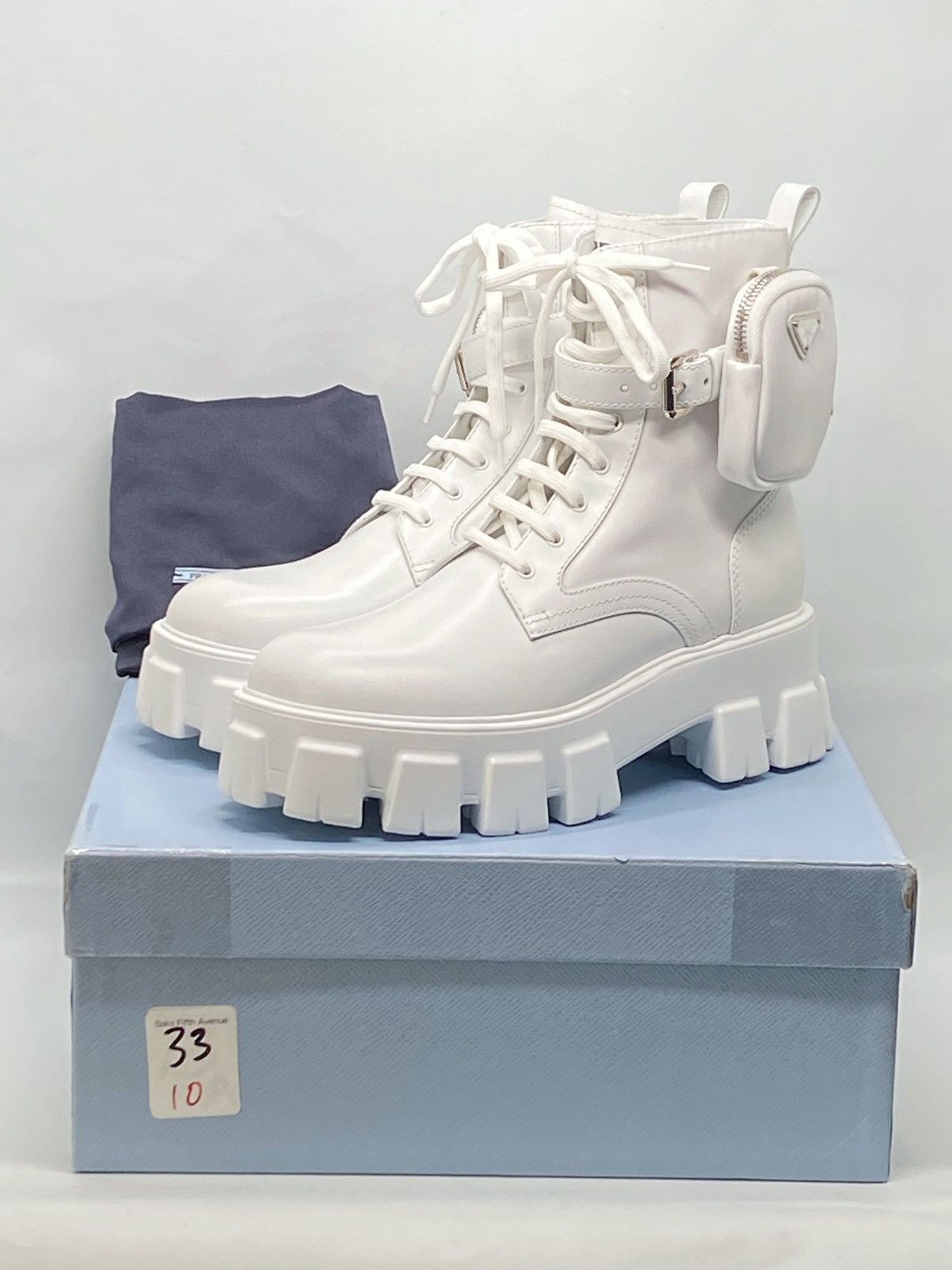 Prada Prada Monolith Leather and Re-Nylon Boots with Pouch size 40 Size US 10 / IT 40 - 14 Thumbnail