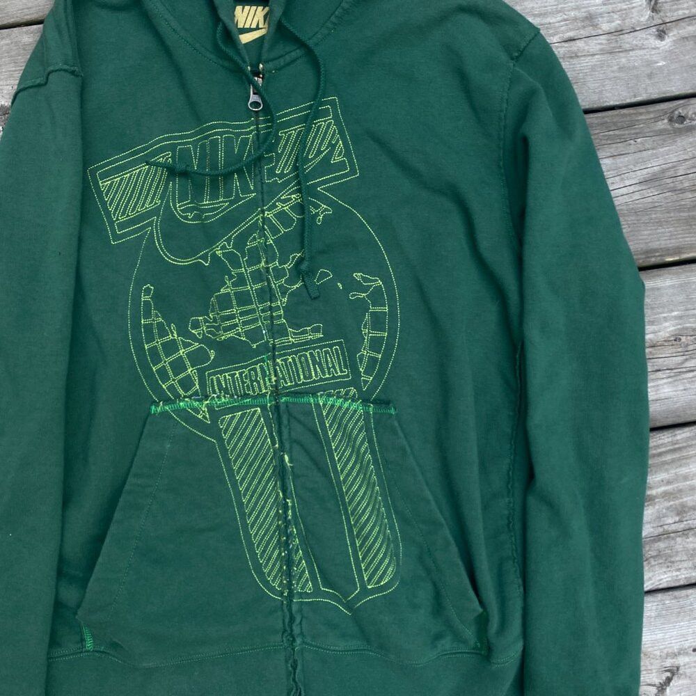 Nike × Vintage Vintage Y2K Nike ALYX Zip Up Hoodie Large Green Embroidered Size US L / EU 52-54 / 3 - 7 Thumbnail