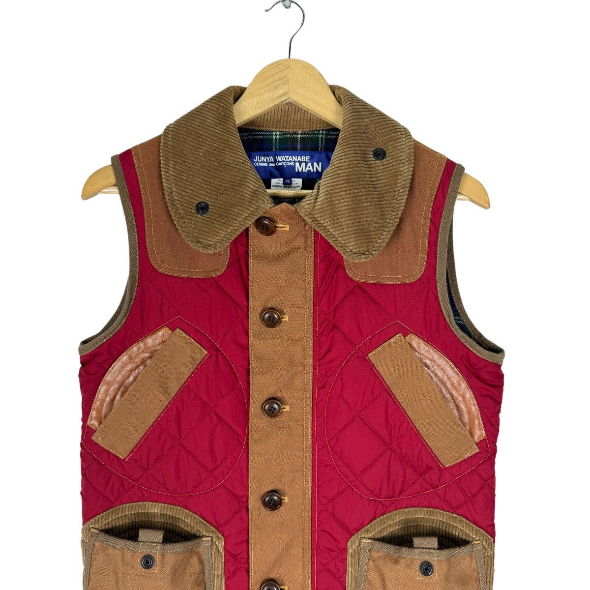 Junya Watanabe 🔥JUNYA WATANABE FW2014 QUILTED NYLON COWHIDE LEATHER VEST Size US XS / EU 42 / 0 - 4 Thumbnail