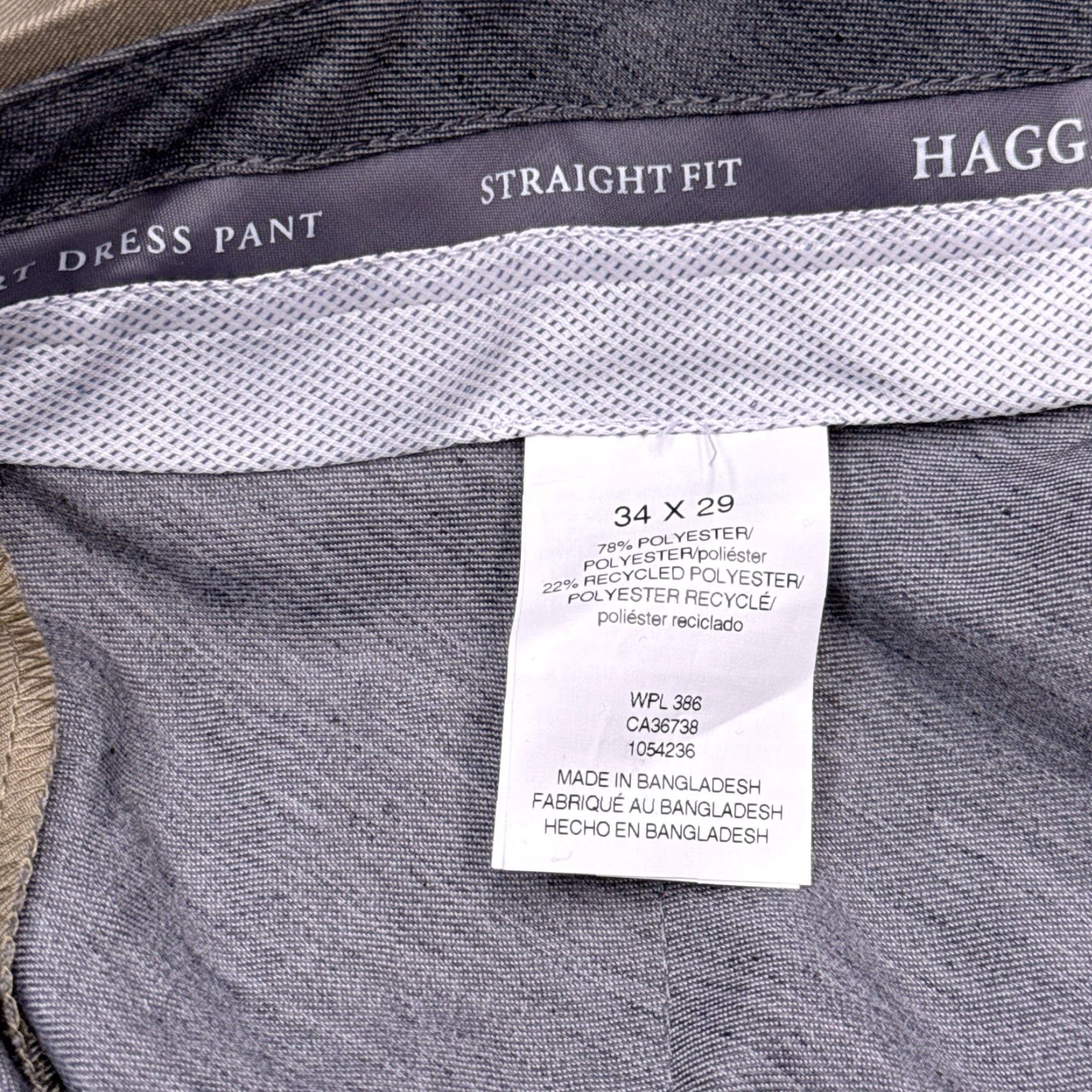 Haggar Haggar Dress Pants Mens 34x29 Khaki Straight Fit New Comfort Zip Pockets Flat Front Classic Modern Size US 34 / EU 50 - 6 Thumbnail