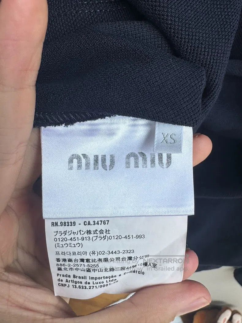 Miu Miu Miu Miu Size XS Navy blue long sleeve polo shirt Size XS / US 0-2 / IT 36-38 - 5 Thumbnail