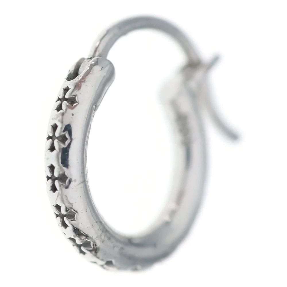Chrome Hearts Chrome Hearts Floral Hoop Earring with 14k Gold Tip