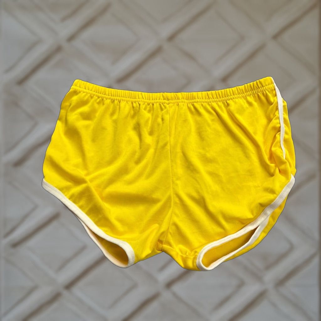 Vintage Unbranded Active Shorts Womens Small Yellow Elastic Athletic Running Gym 26x3 Size 28" / US 6 / IT 42 - 1 Thumbnail