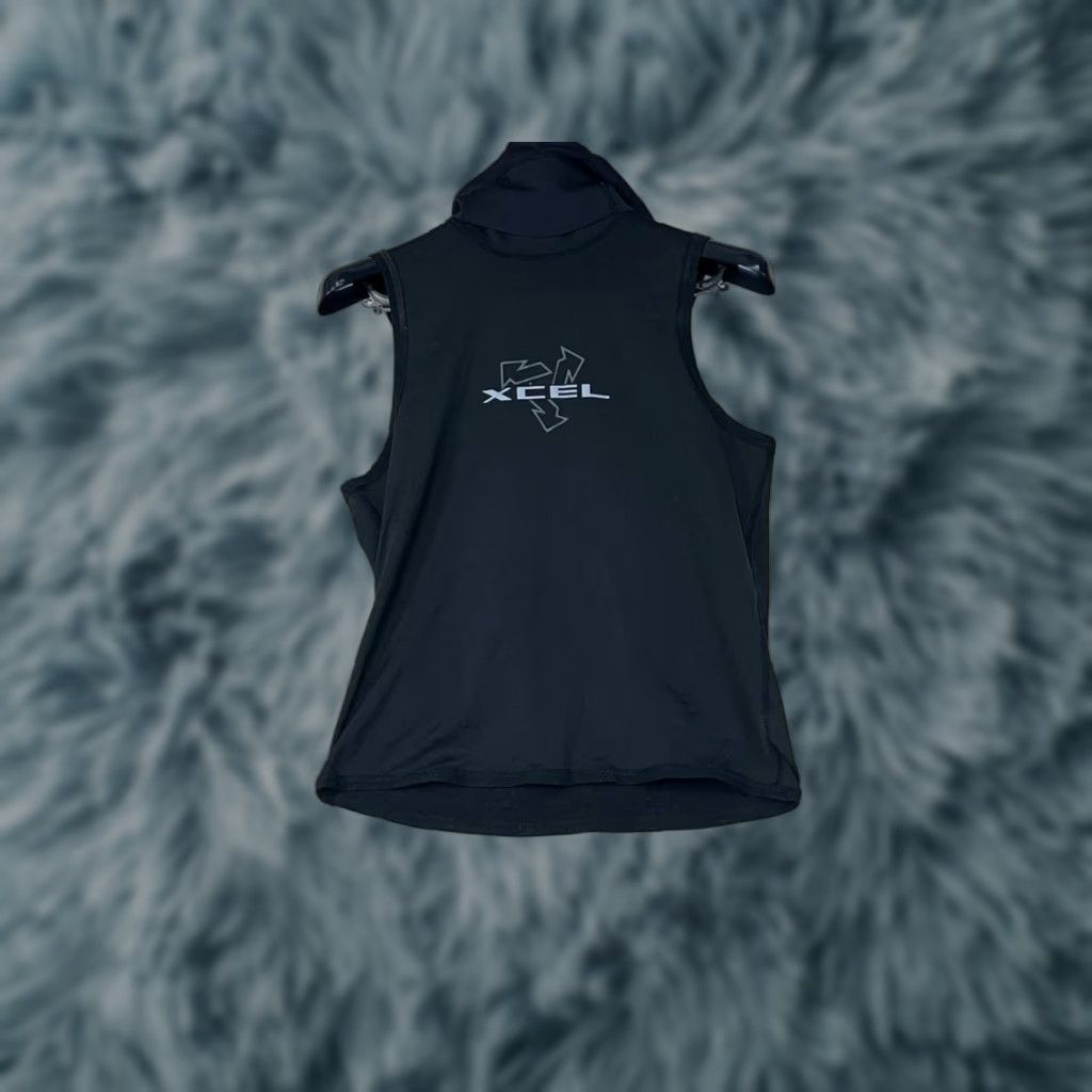 Vintage XCEL Hooded Wetsuit Top SleeveLess Pullover XL Unisex Adults Black Solid Athletic Activewear Size XL / US 12-14 / IT 48-50 - 1 Thumbnail