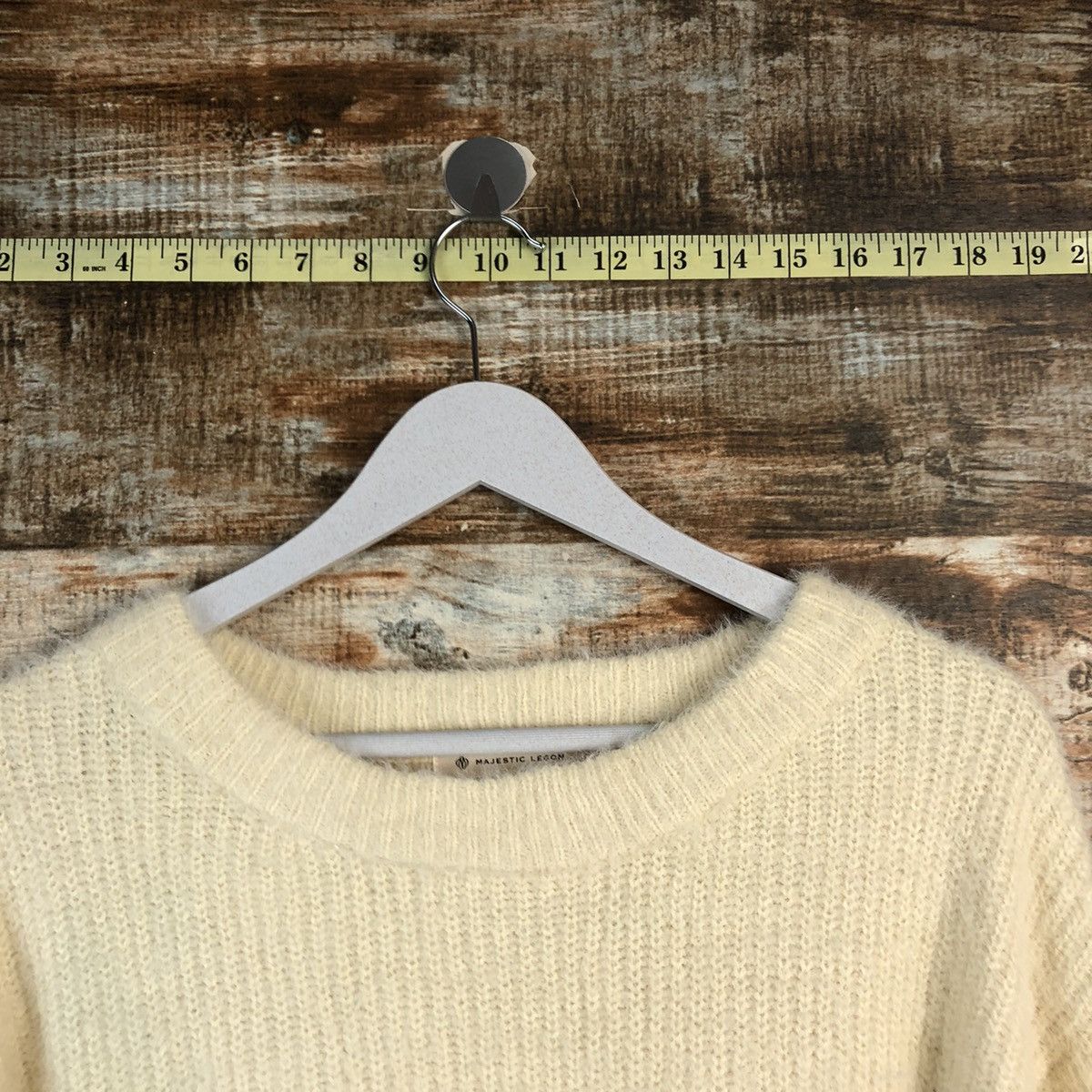 Homespun Knitwear × Majestic DLL Majestic Legon mohair Cream Knitwear #C236 Size M / US 6-8 / IT 42-44 - 4 Thumbnail