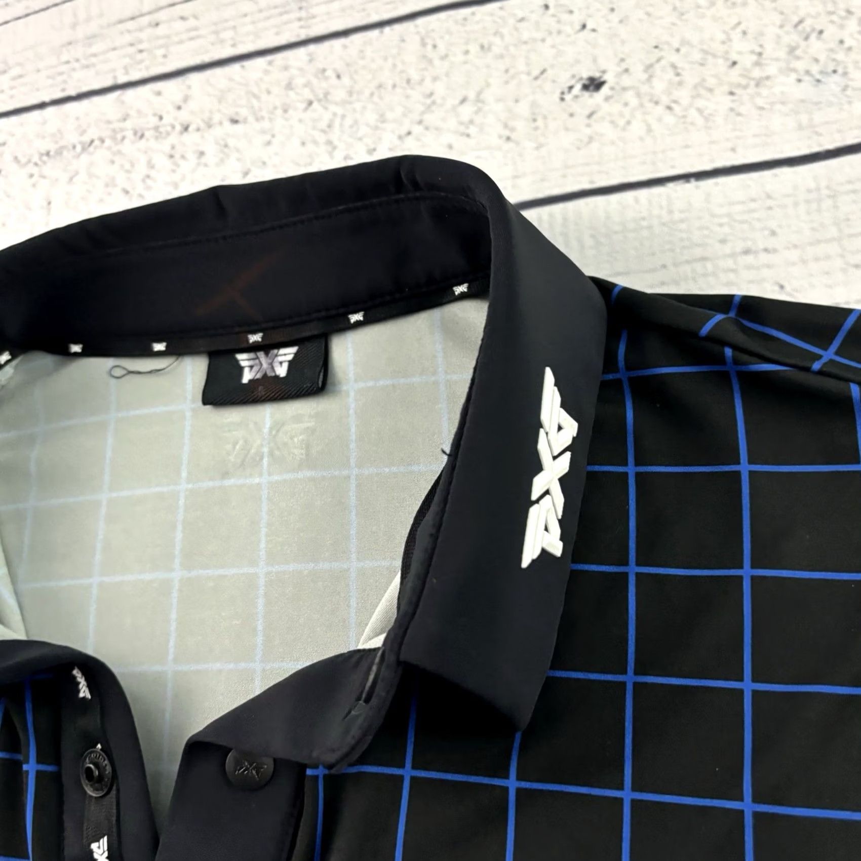 Vintage PXG Short Sleeve Geometric Snap Button Front Golf Polo Shirt Men's S Black Size US S / EU 44-46 / 1 - 6 Thumbnail