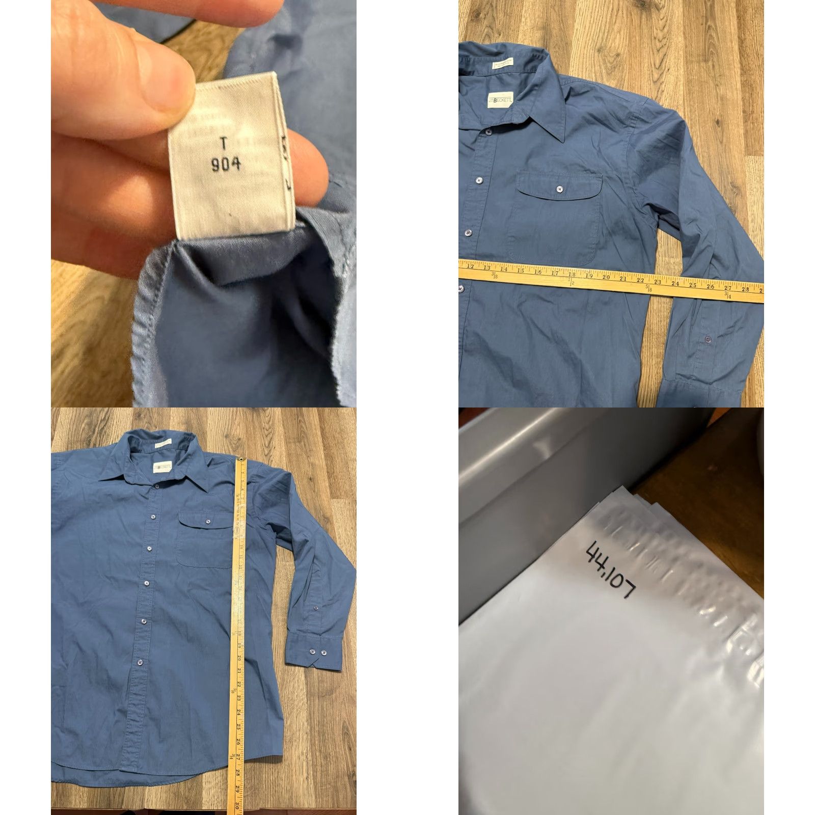 Vintage VINTAGE J.T. Beckett Shirt Men's XL Blue Long Sleeve Button Up Front Pocket Shirt Size US XL / EU 56 / 4 - 8 Thumbnail