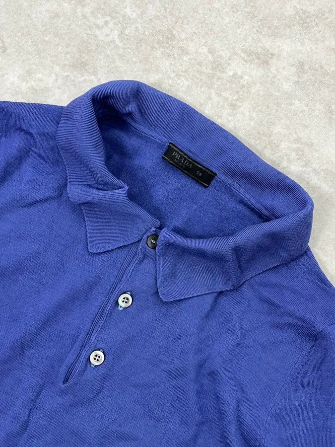 Prada Prada Navy Wool Polo Longsleeves Size US S / EU 44-46 / 1 - 5 Thumbnail