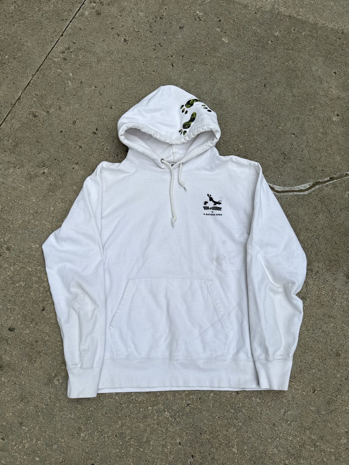 Bape Bape x Tom & Jerry Hoodie – White Graphic – Size XL Size US XL / EU 56 / 4 - 1 Thumbnail