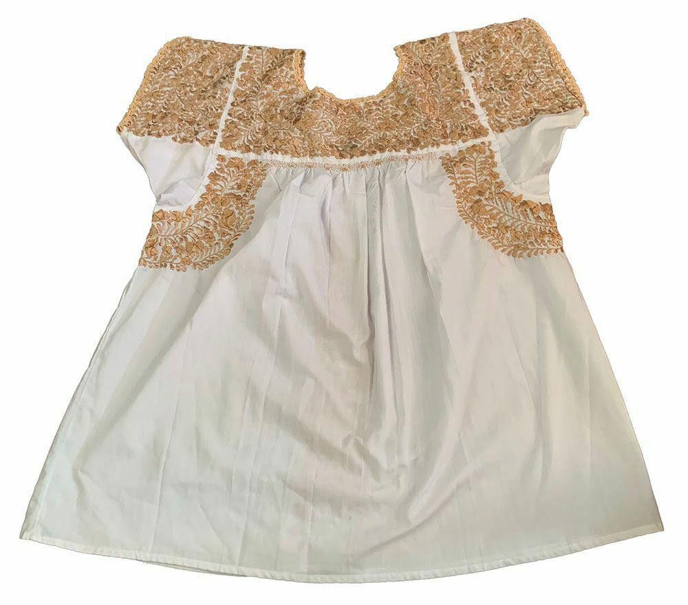 Designer New White With Gold Hand Made Dress M Size M / US 6-8 / IT 42-44 - 4 Thumbnail