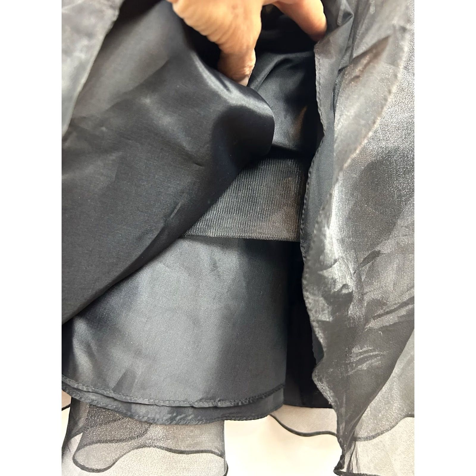 Layer 8 VINTAGE Chelsea Nites Skirt Maxi Womens 8 Black Chiffon Layered Elastic Waist Full Long 27" Waist 42" 90s Grunge Formal Party Wedding Read Size 30" / US 8 / IT 44 - 5 Thumbnail
