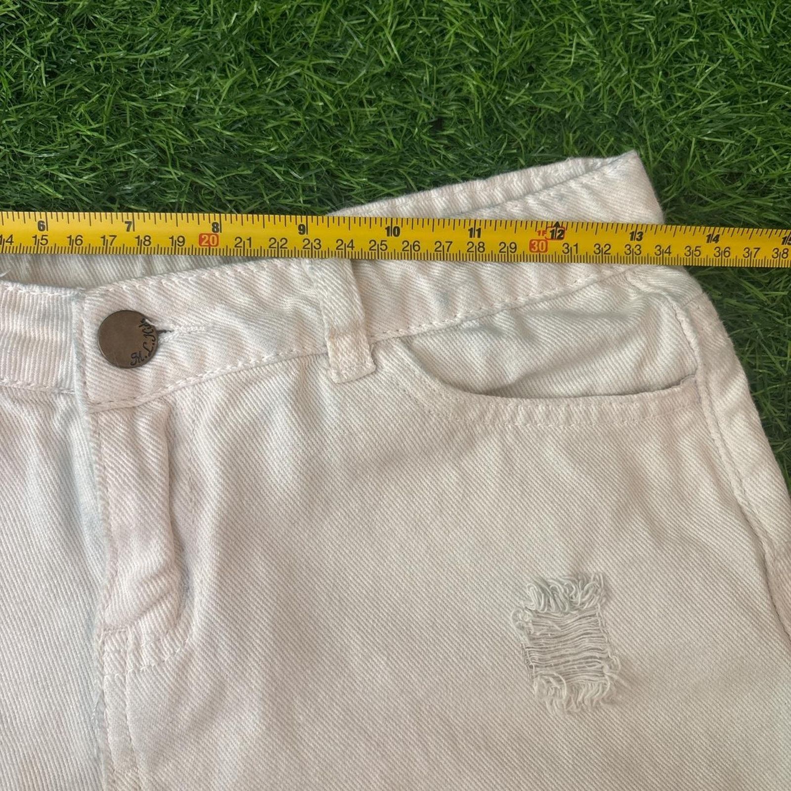 Other White Y2k M.LKids Distressed Jean Shorts Size 25" / US 0 / IT 36 - 4 Thumbnail