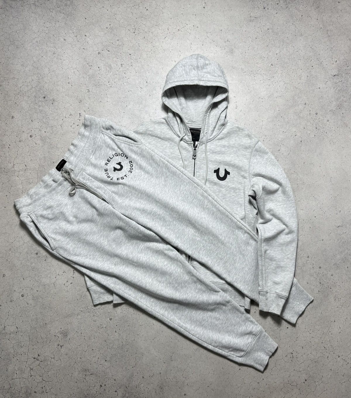 True Religion Track Suit Zip Hoodie & Pants Big Logo Size L