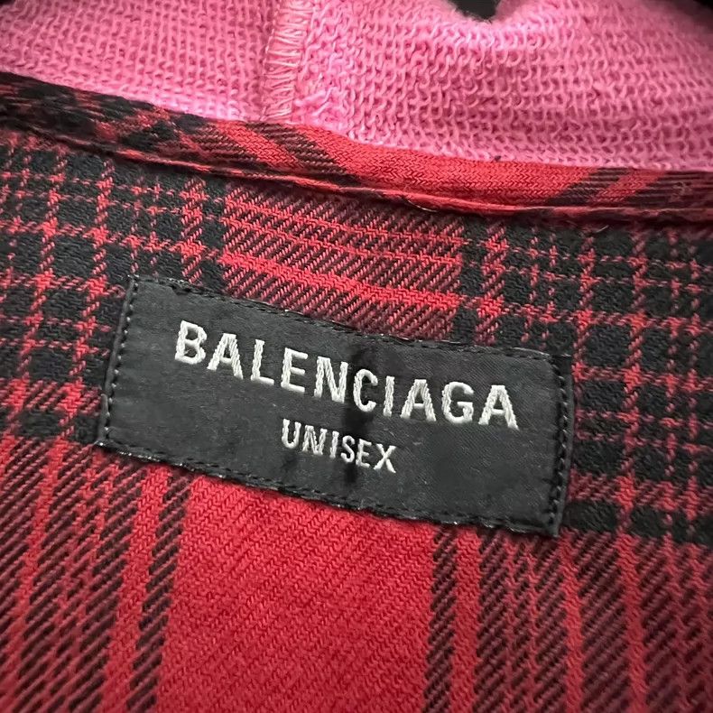 Balenciaga Balenciaga Color block plaid hooded shirt Size US L / EU 52-54 / 3 - 3 Thumbnail