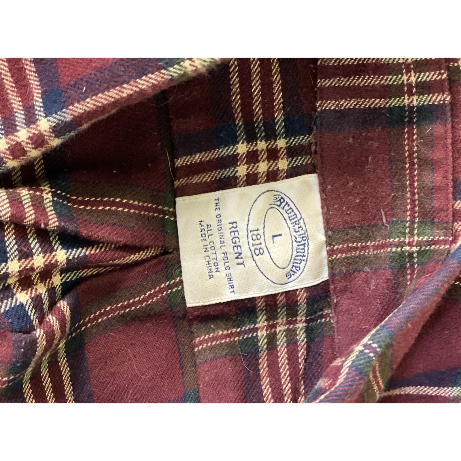 Brooks Brothers Brooks Brothers 1818 Cotton Long Sleeve Button Plaid Shirt Maroon Blue Large L Mens Shirt Plaid Button-Up Button-Down Pattern Size US L / EU 52-54 / 3 - 6 Thumbnail