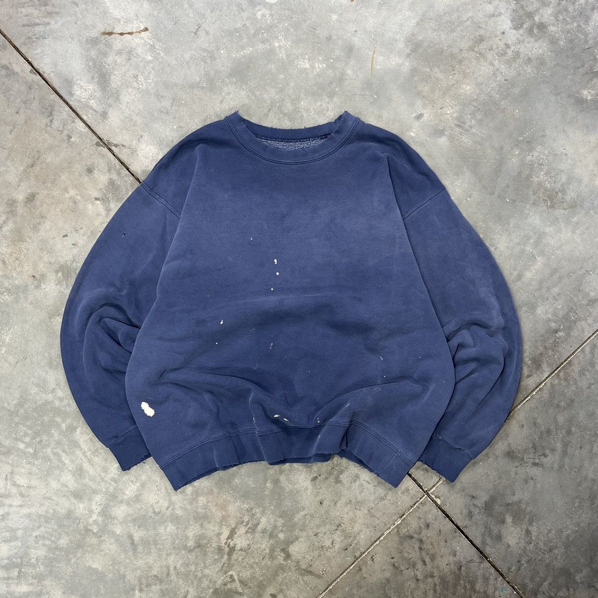 Vintage Thrashed Crewneck Sweatshirt Blank Boxy Fit 2000s
