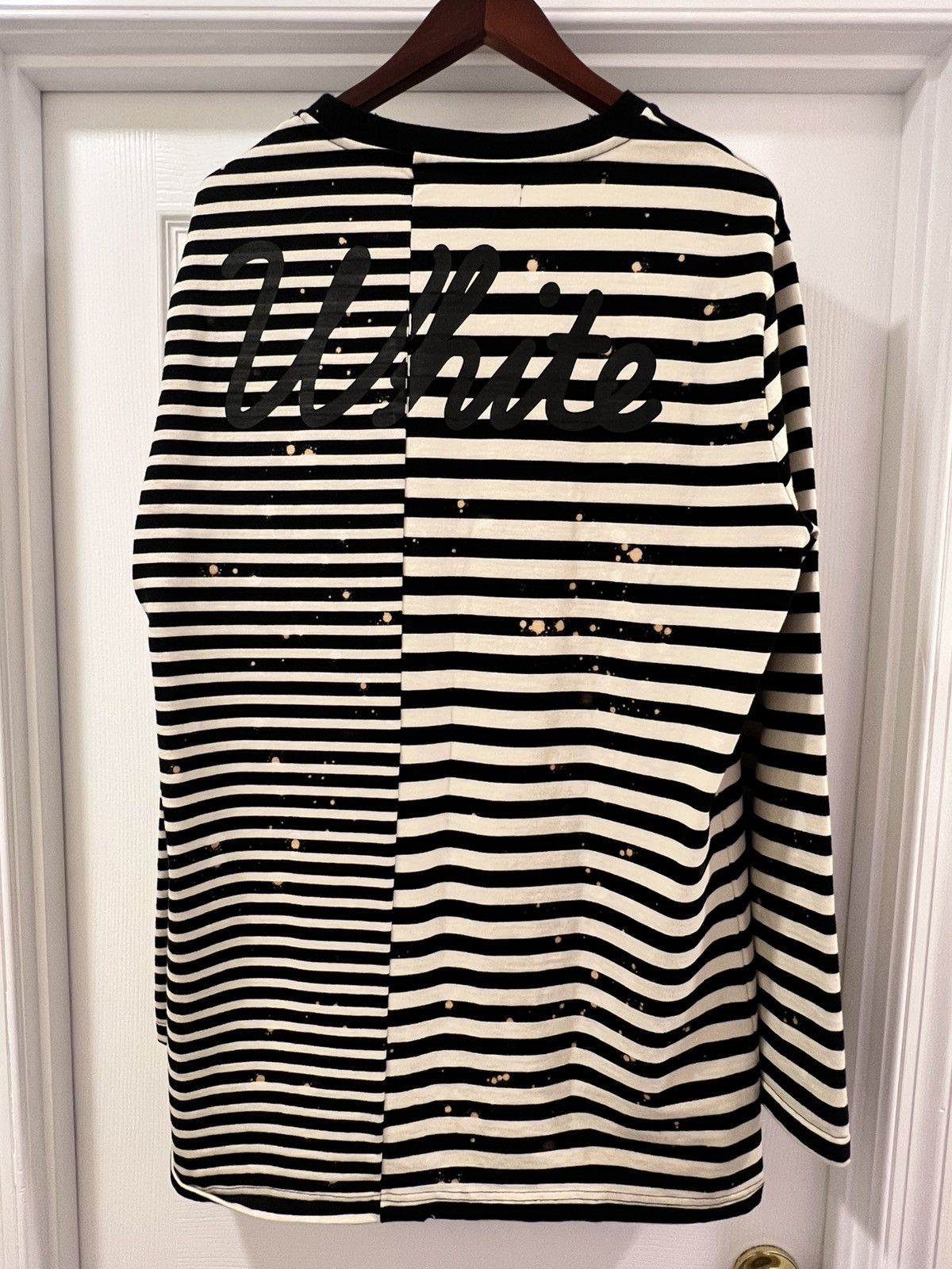Off-White Off White black white distressed long sleeve Size US XL / EU 56 / 4 - 2 Thumbnail