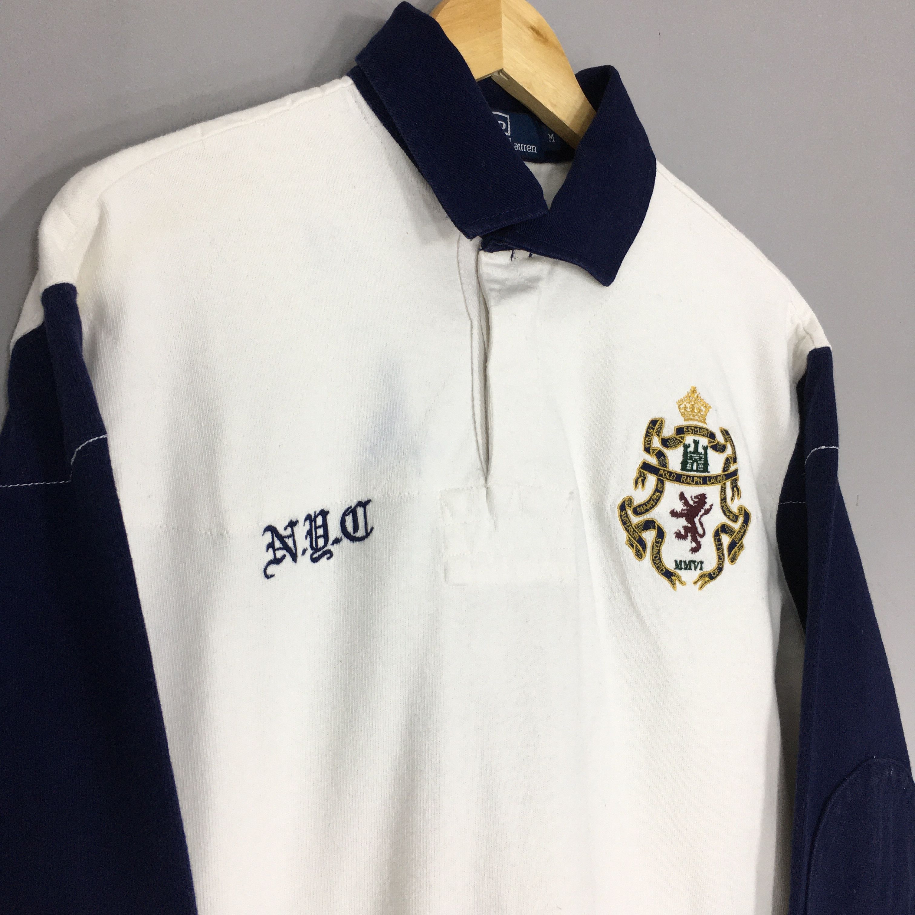 Polo Ralph Lauren × Ralph Lauren × Vintage Vintage 90s Polo Ralph Lauren Rugby Shirt Medium Size US M / EU 48-50 / 2 - 3 Thumbnail