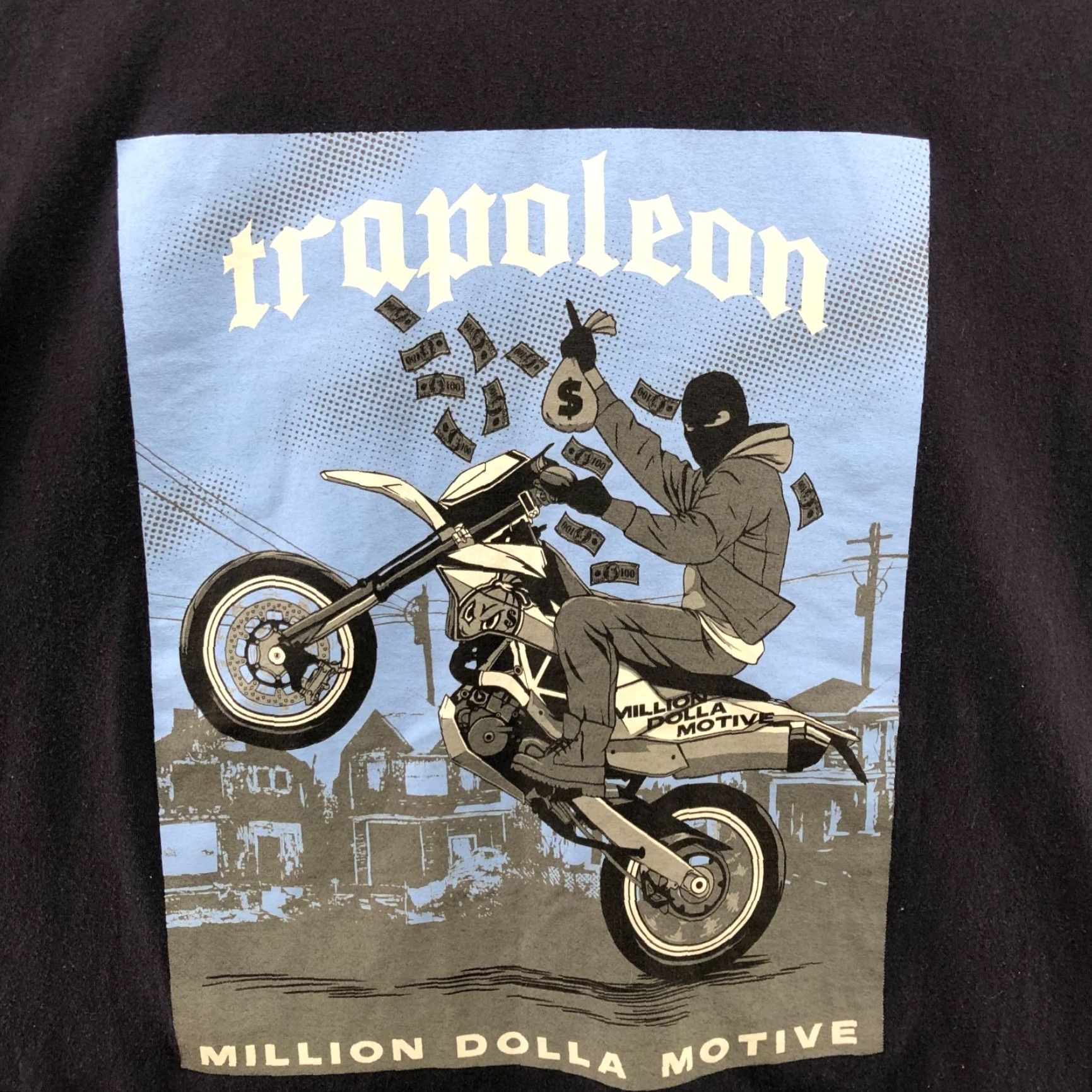 Vintage Million Dolla Motive Trapoleon T Shirt Mens 3XL Graphic Motorcycle Biker Money Black Crew Neck Cotton Short Sleeve Size US XXL / EU 58 / 5 - 3 Thumbnail