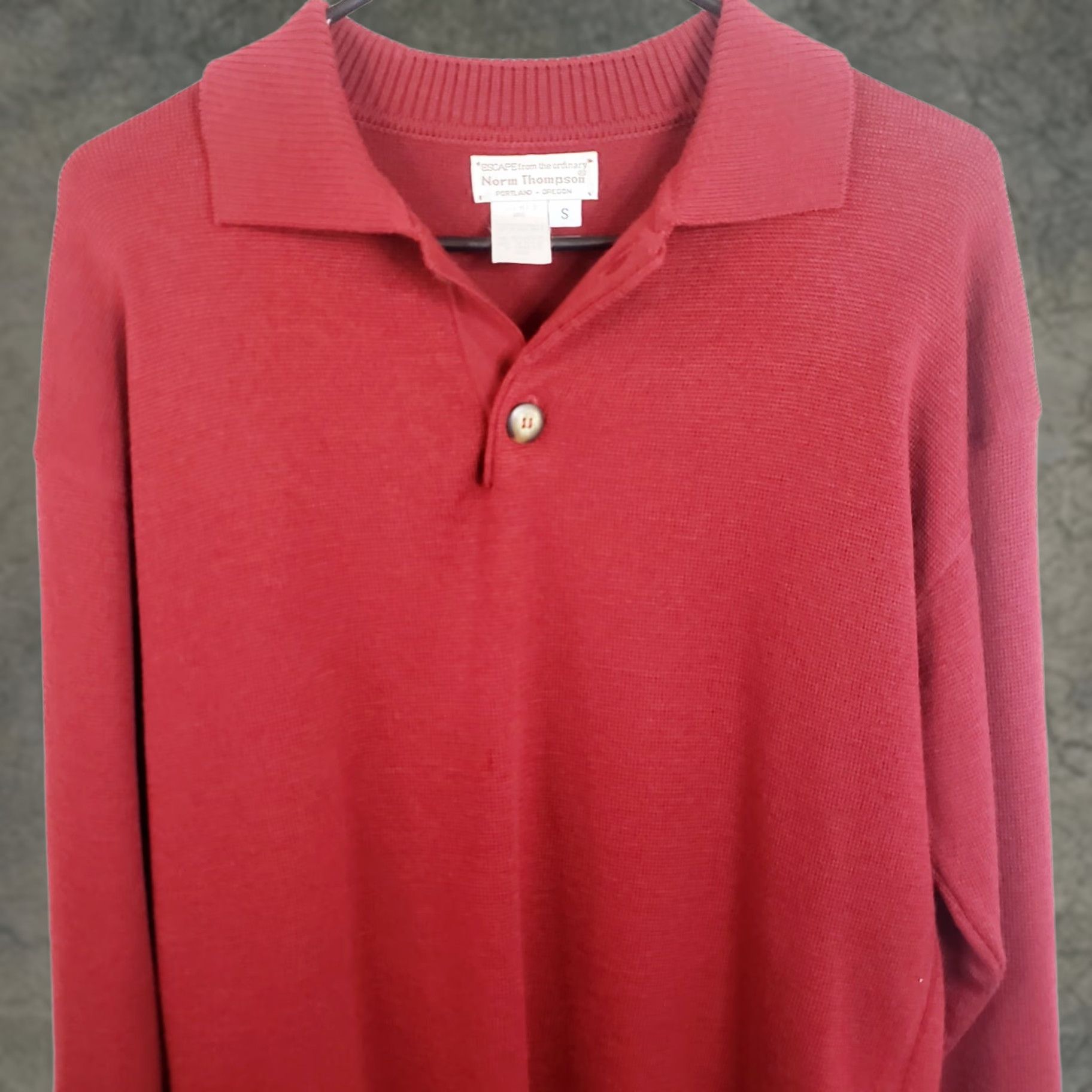 Jim Thompson Norm Thompson Merino Wool Sweater Men S Red Collared Elbow Pads Pullover Knit Solid Long Sleeve Buttoned Casual Workwear Vintage: No Size US S / EU 44-46 / 1 - 1 Thumbnail