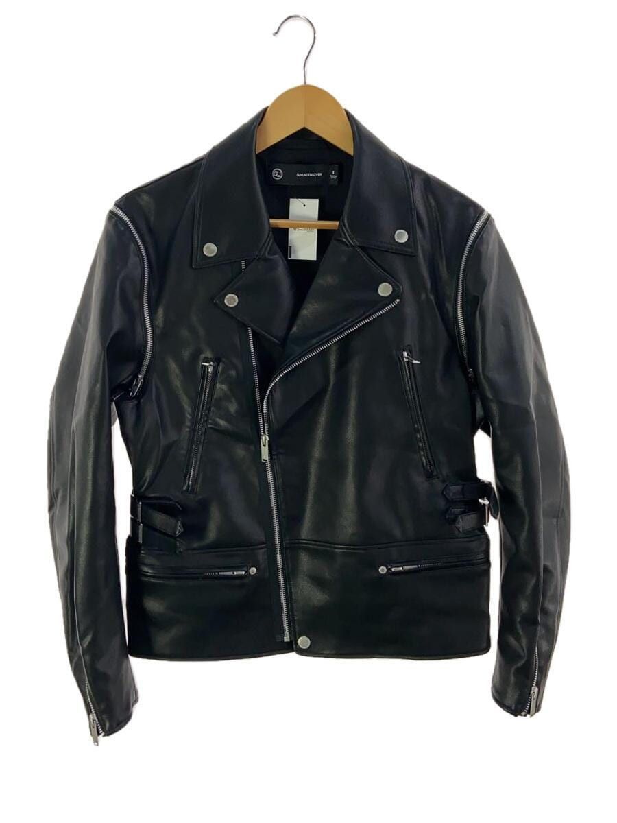 image of Undercover Gu Leather Rider Jacket in Black, Men's (Size Small)