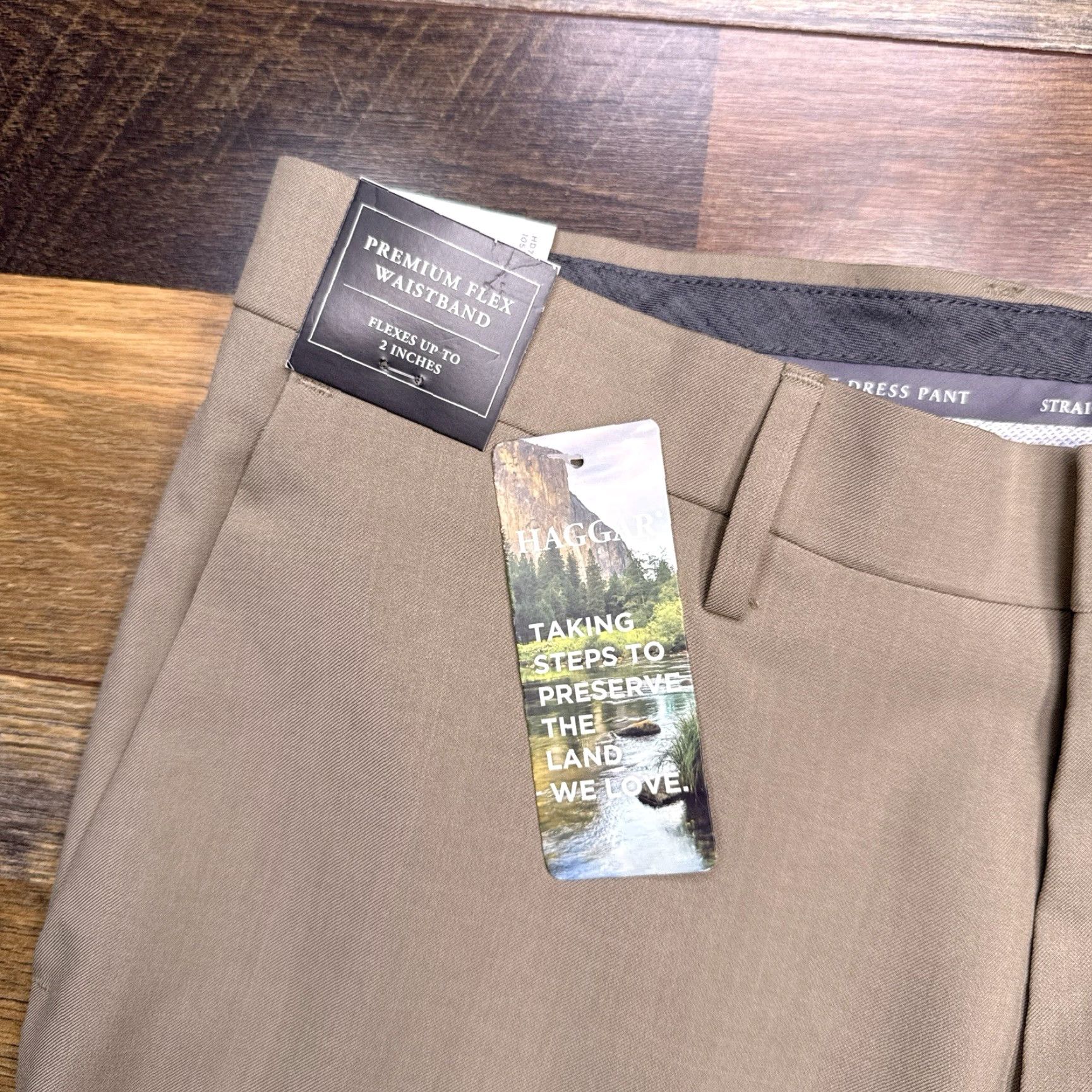 Haggar Haggar Dress Pants Mens 34x29 Khaki Straight Fit New Comfort Zip Pockets Flat Front Classic Modern Size US 34 / EU 50 - 5 Thumbnail