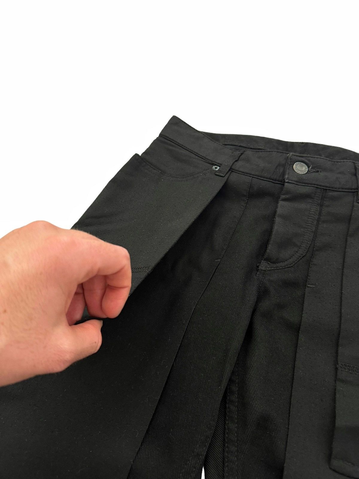 Helmut Lang SS2003 Inside Out Black Denim Jeans Size US 27 - 3 Thumbnail