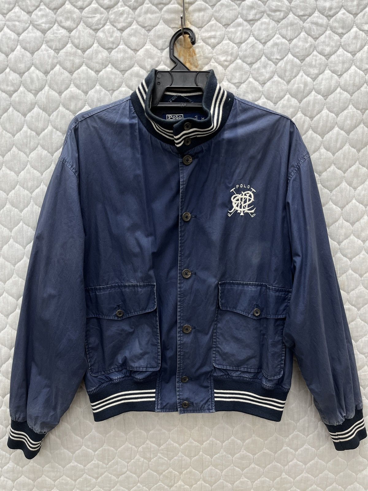 RRL Ralph Lauren Rrl Black Cat 13 Varsity Bomber Jacket