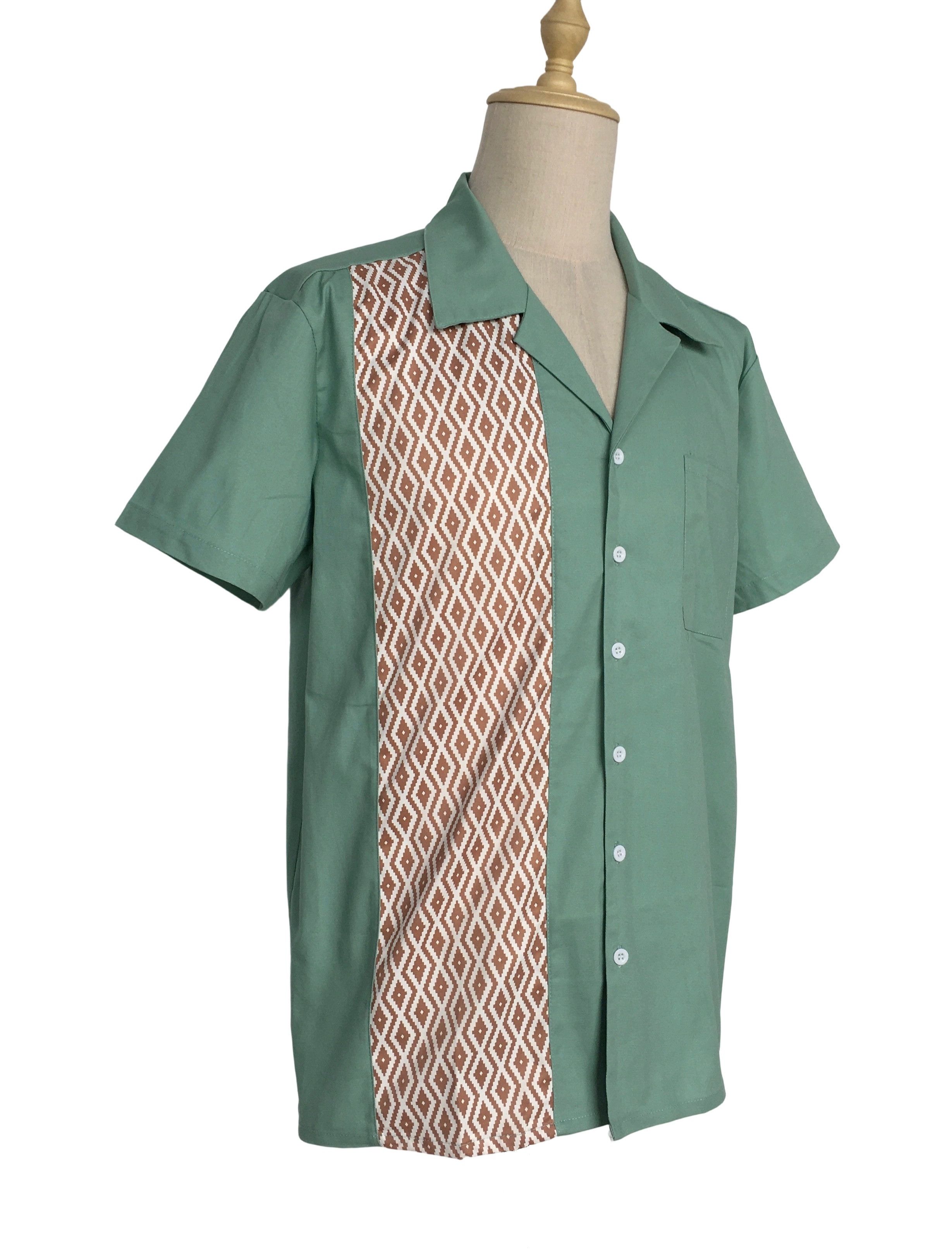 Other Mint Green Bowling Shirts Diamond Pattern Vintage Style Size US XXL / EU 58 / 5 - 2 Thumbnail