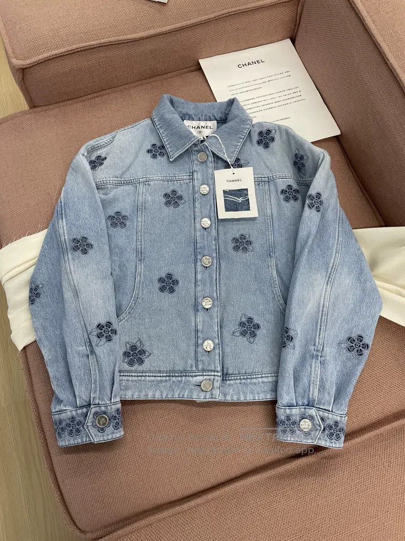 Chanel Chanel 24P popular camellia denim jacket Size XS / US 0-2 / IT 36-38 - 1 Thumbnail