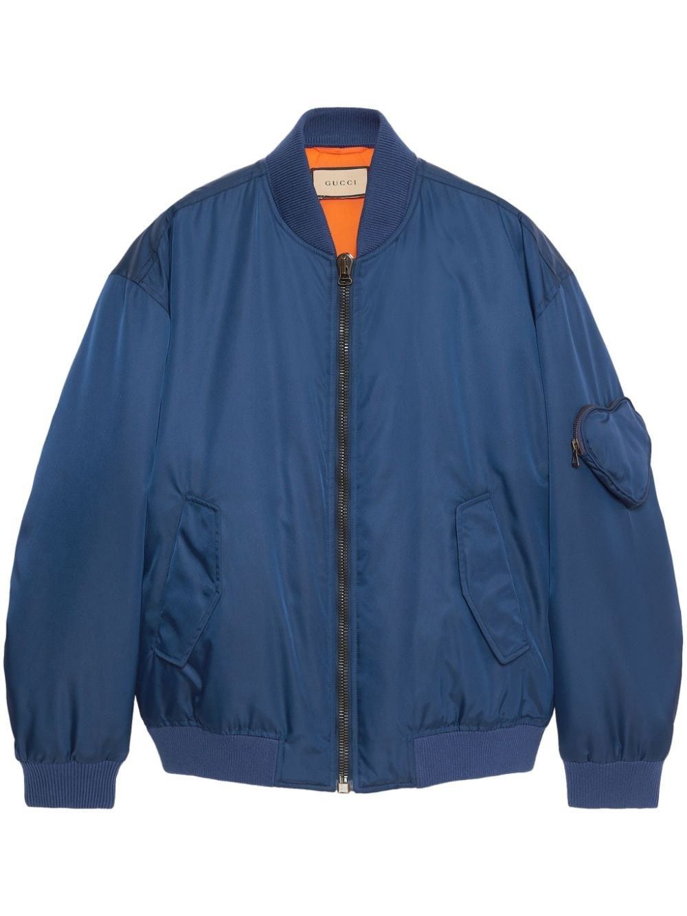 Gucci o1s1wg110125 Nylon Jacket With Embroidered Patch Navy Blue Size US S / EU 44-46 / 1 - 1 Thumbnail