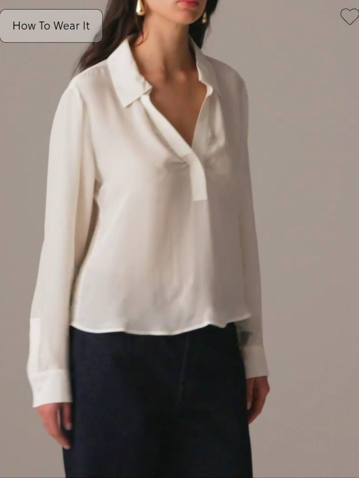 J.Crew J Crew Bungalow popover shirt in crepe de chine Size S / US 4 / IT 40 - 1 Thumbnail