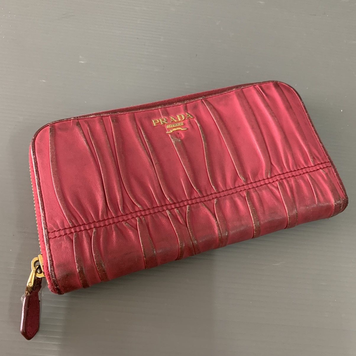 Prada Prada Pink Leather Wallet Size ONE SIZE - 1 Thumbnail