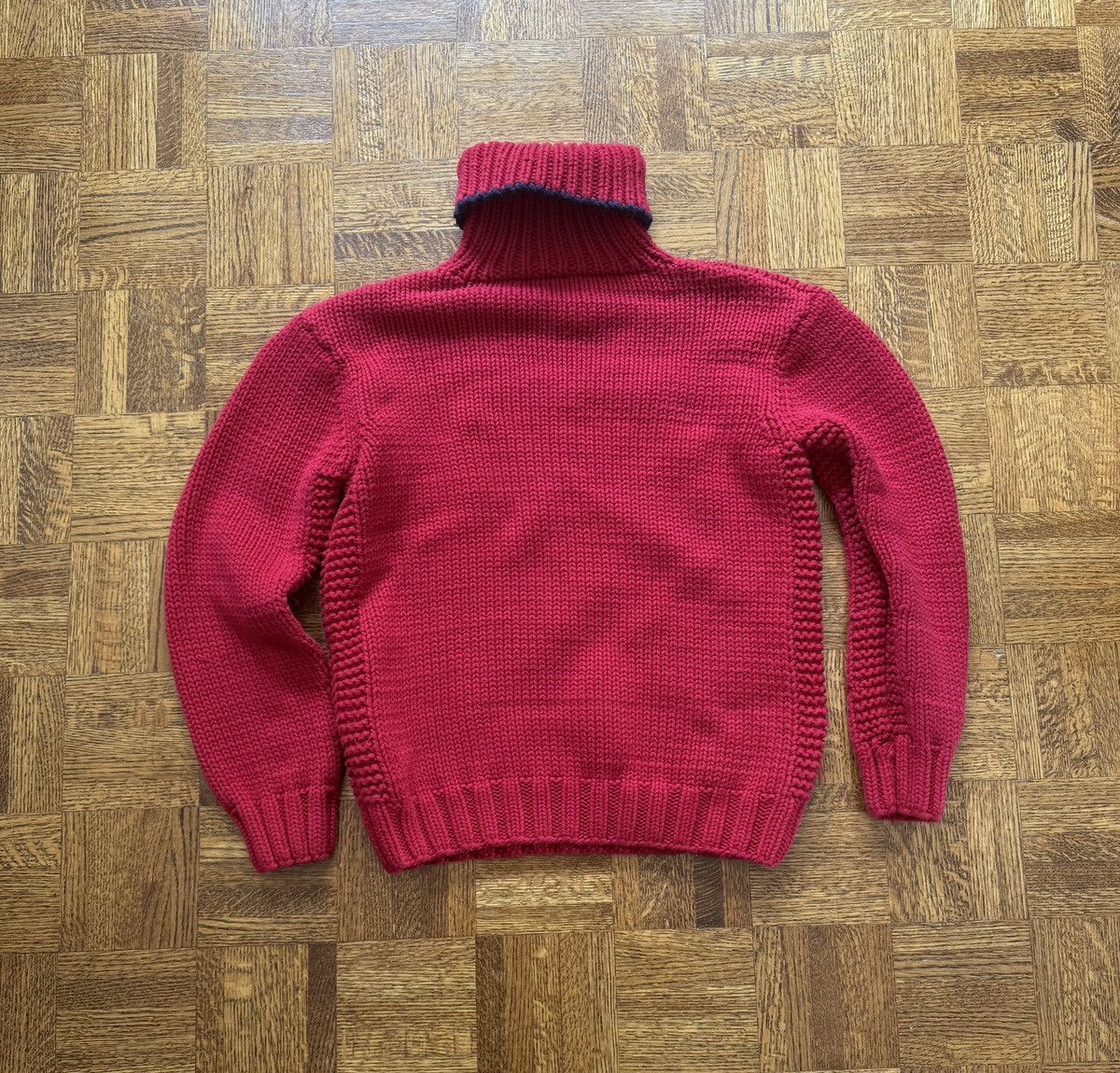 Vintage Tommy Hilfiger Jeans Handknit Turtleneck Sweater Size M / US 6-8 / IT 42-44 - 7 Thumbnail