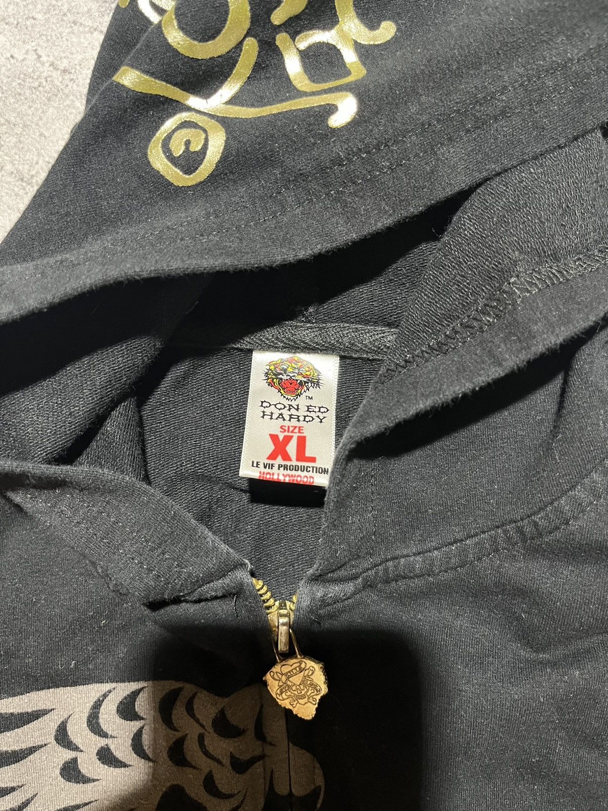 Ed Hardy Ed Hardy by Christian Audigier Zip Hoodie Black Eagle Print Size US XL / EU 56 / 4 - 10 Thumbnail
