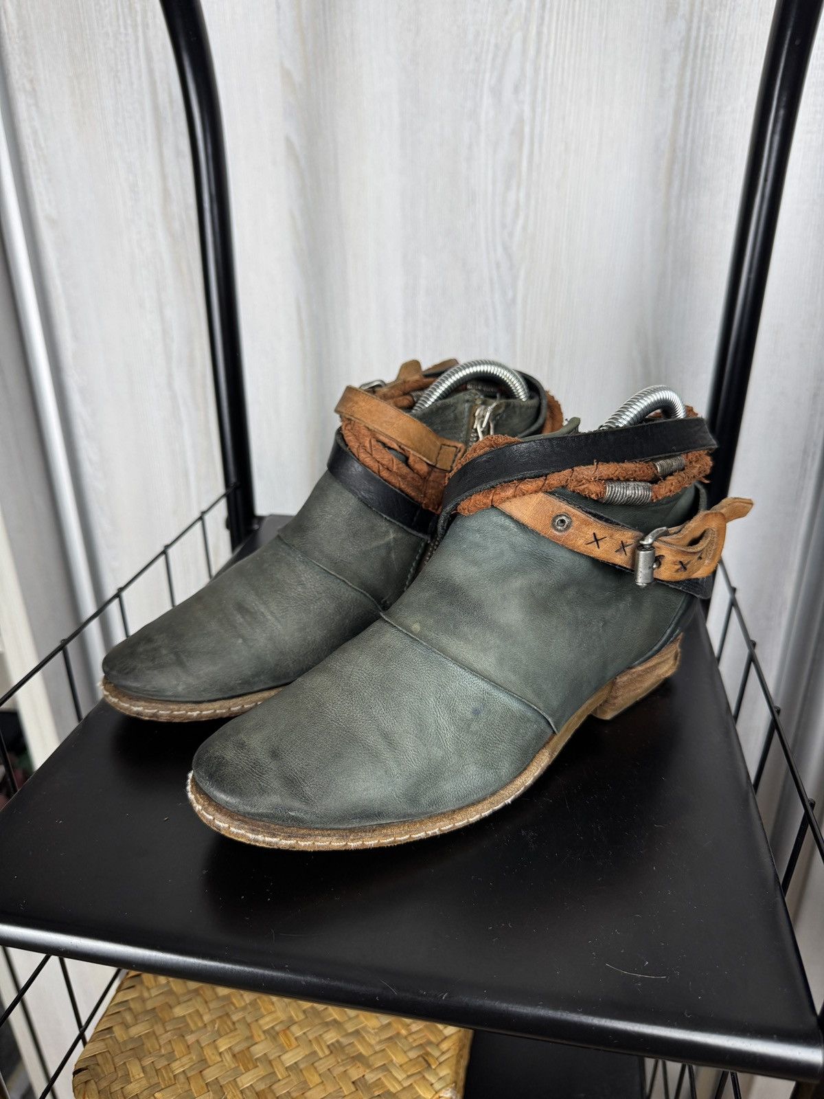 A.S.98 A.S 98 Boots Leather Women's Shoes Sage-Green Avant Garde Size US 7 / IT 37 - 11 Thumbnail