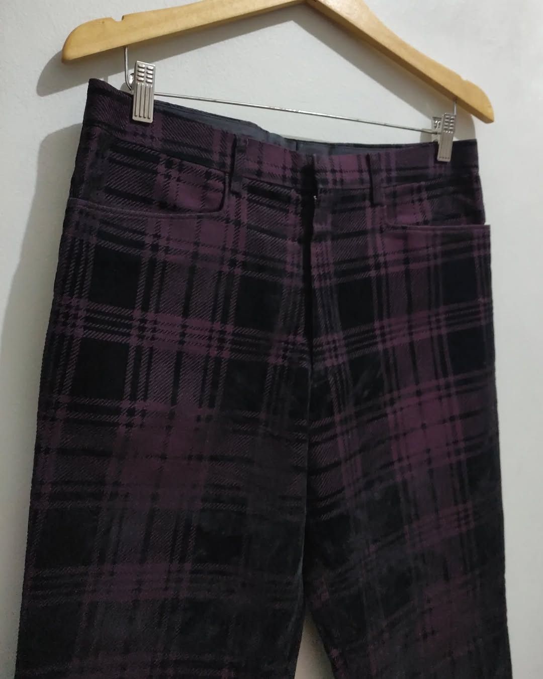 Japanese Brand × Nicole Club Vintage Monsieur Nicole Plaid Velvet Trouser pants Size US 32 / EU 48 - 5 Thumbnail
