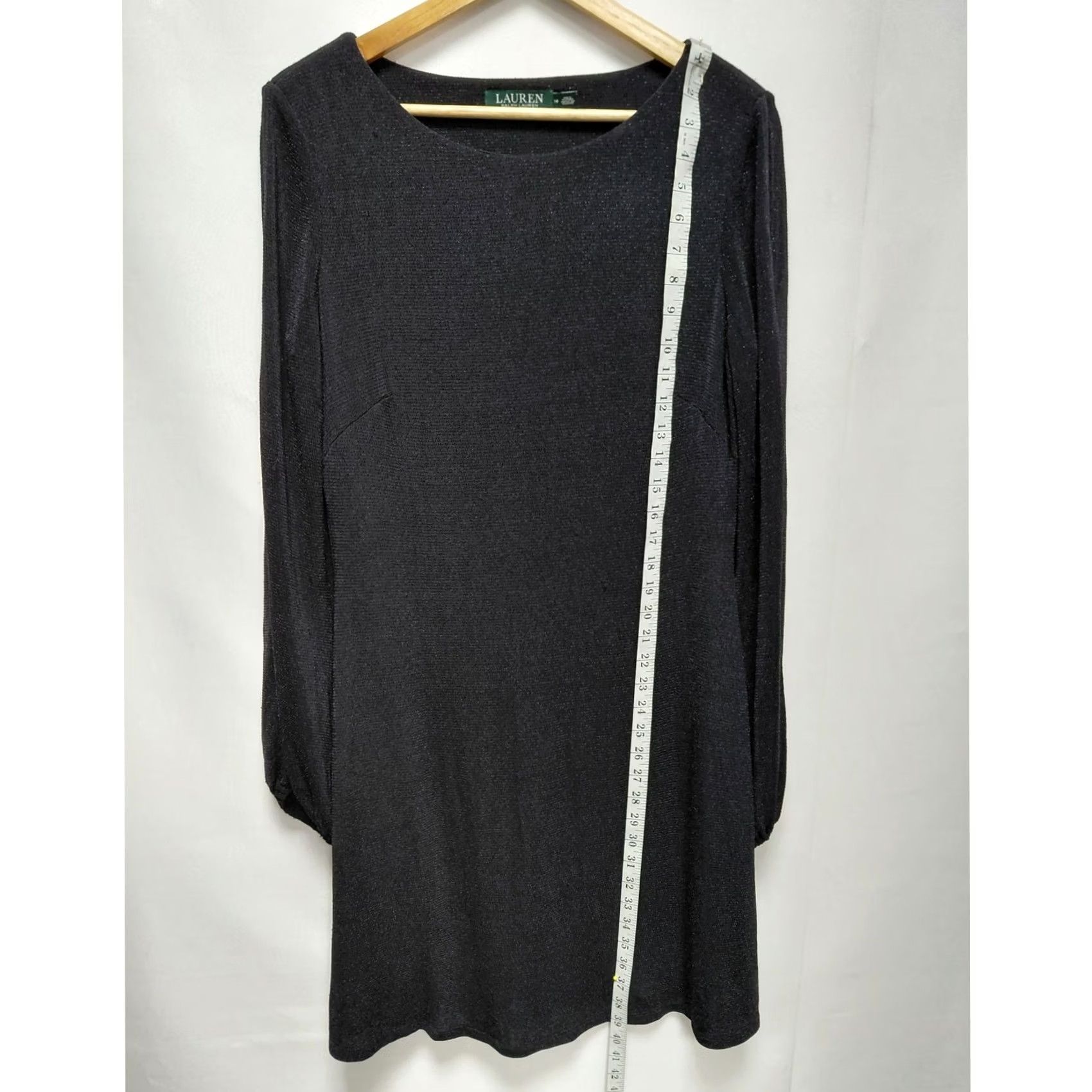 Ralph Lauren LAUREN RALPH LAUREN Black Knit Dress Solid Long Sleeve Knee Length Women Size 14 Size XL / US 12-14 / IT 48-50 - 6 Thumbnail