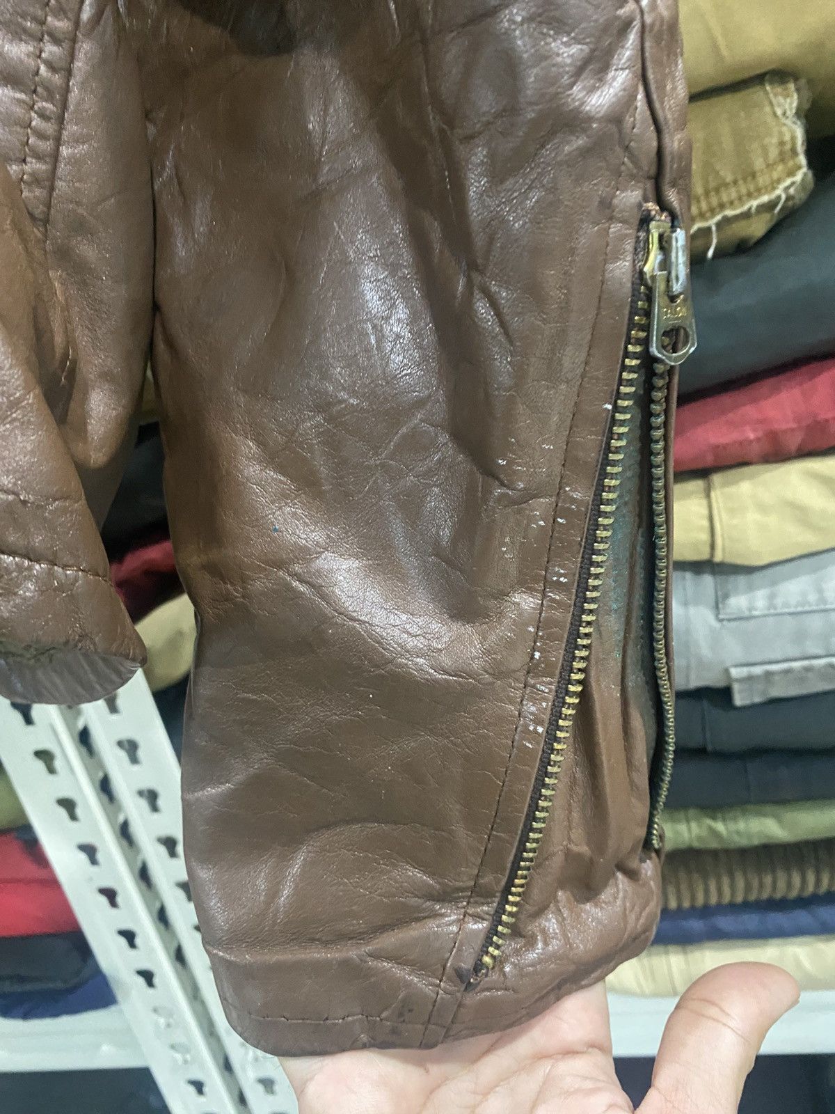 Genuine Leather Vintage 80s Bomber Leather Jacket Size US L / EU 52-54 / 3 - 7 Thumbnail