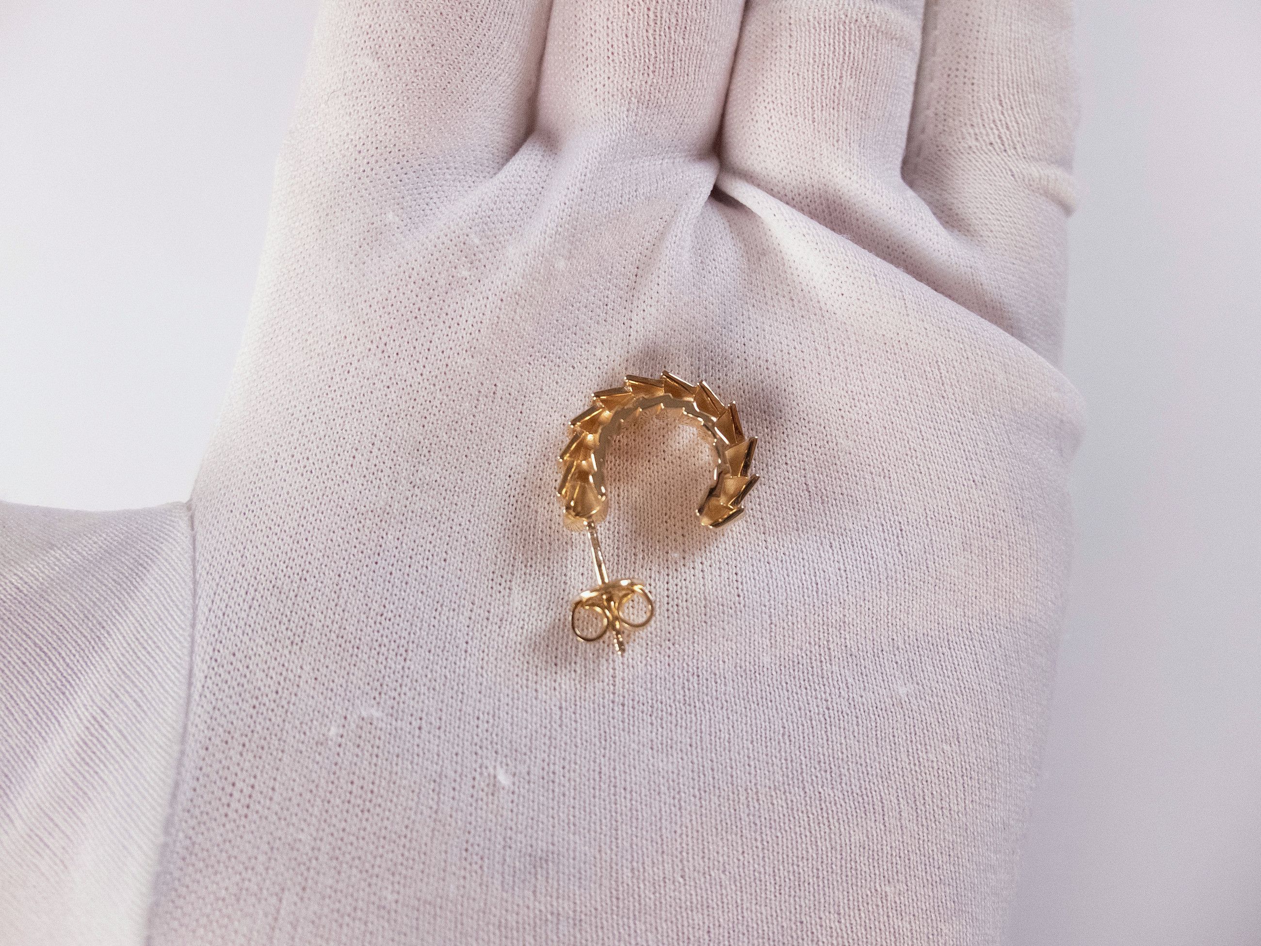 Bottega Veneta BOTTEGA VENETA Pleat gold plated silver twist hoop earrings Size ONE SIZE - 6 Thumbnail