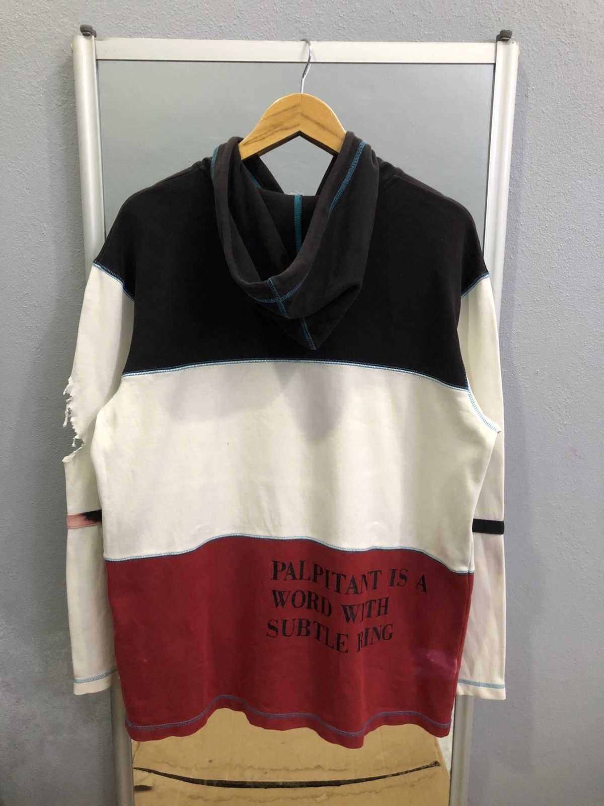 Kansai Yamamoto Vintage 90s Kansai Yamamoto Spellout Cut & Sew Hoodie Size US L / EU 52-54 / 3 - 10 Thumbnail