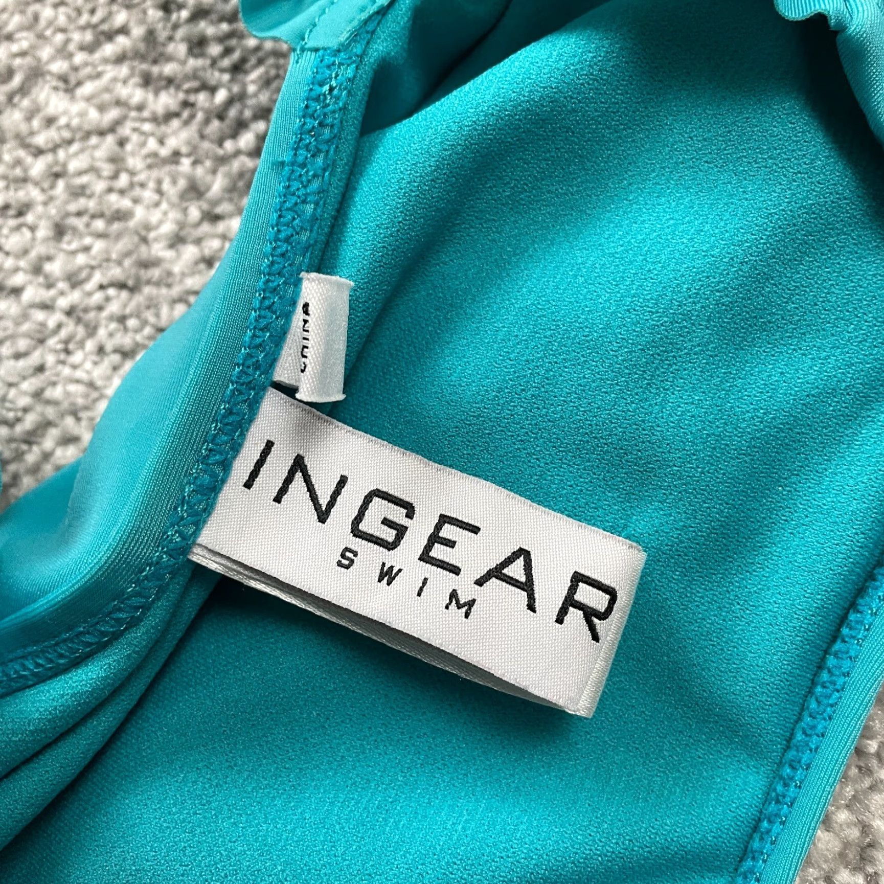 Vintage Ingear Bikini Top Women 10/12 Blue Ruffles Wide Strap Swimwear Beach Summer Size L / US 10 / IT 46 - 3 Thumbnail