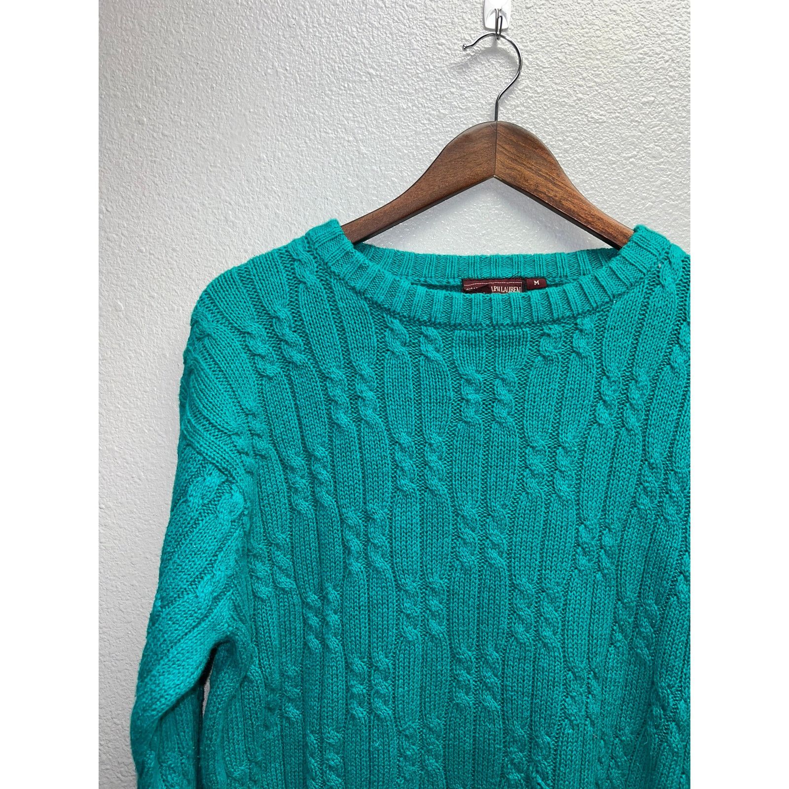 Ralph Lauren Womens Chaps Ralph Lauren Teal Sweater Heavy Green Medium M Size M / US 6-8 / IT 42-44 - 3 Thumbnail