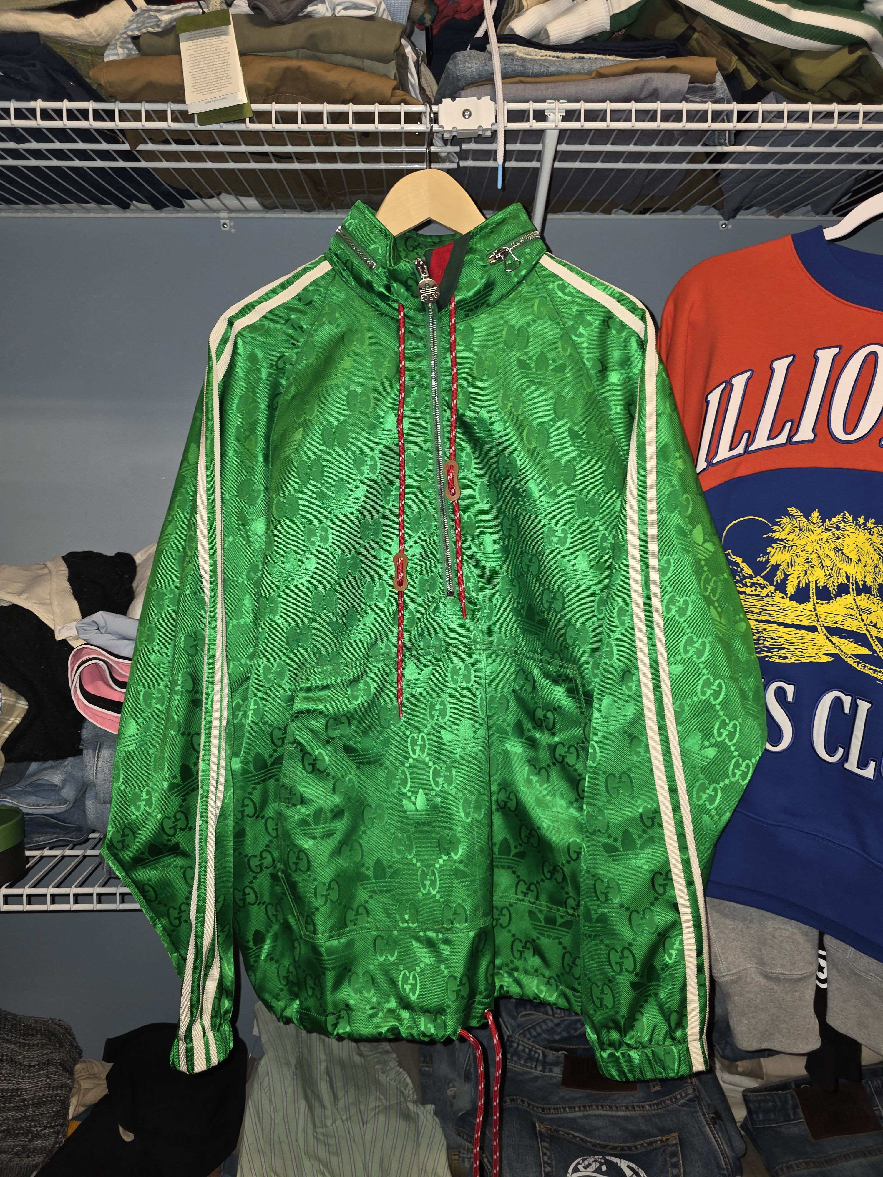 Adidas × Gucci Gucci x Adidas Macro GG Jacket Green BNWT Size US M / EU 48-50 / 2 - 1 Thumbnail
